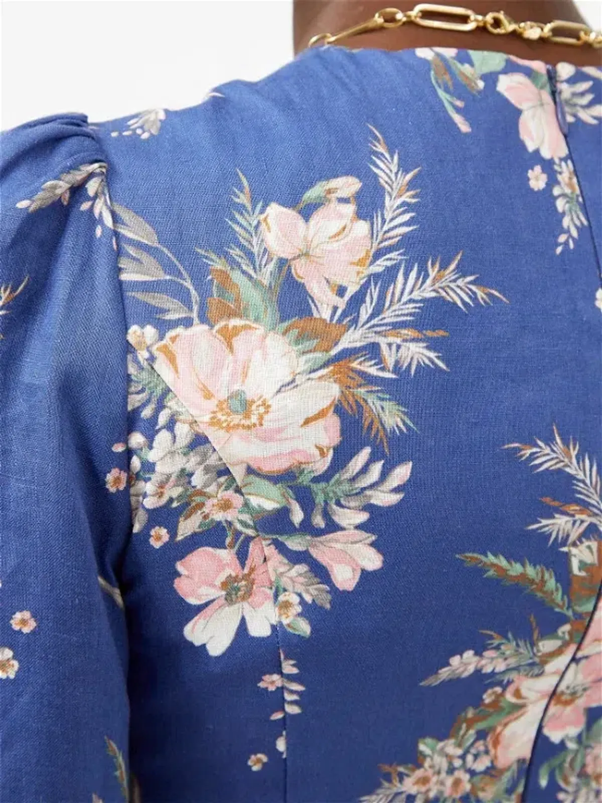 Zimmermann Moonshine Floral Linen Maxi Dress Blue Size 1 / AU 10 - Image 5