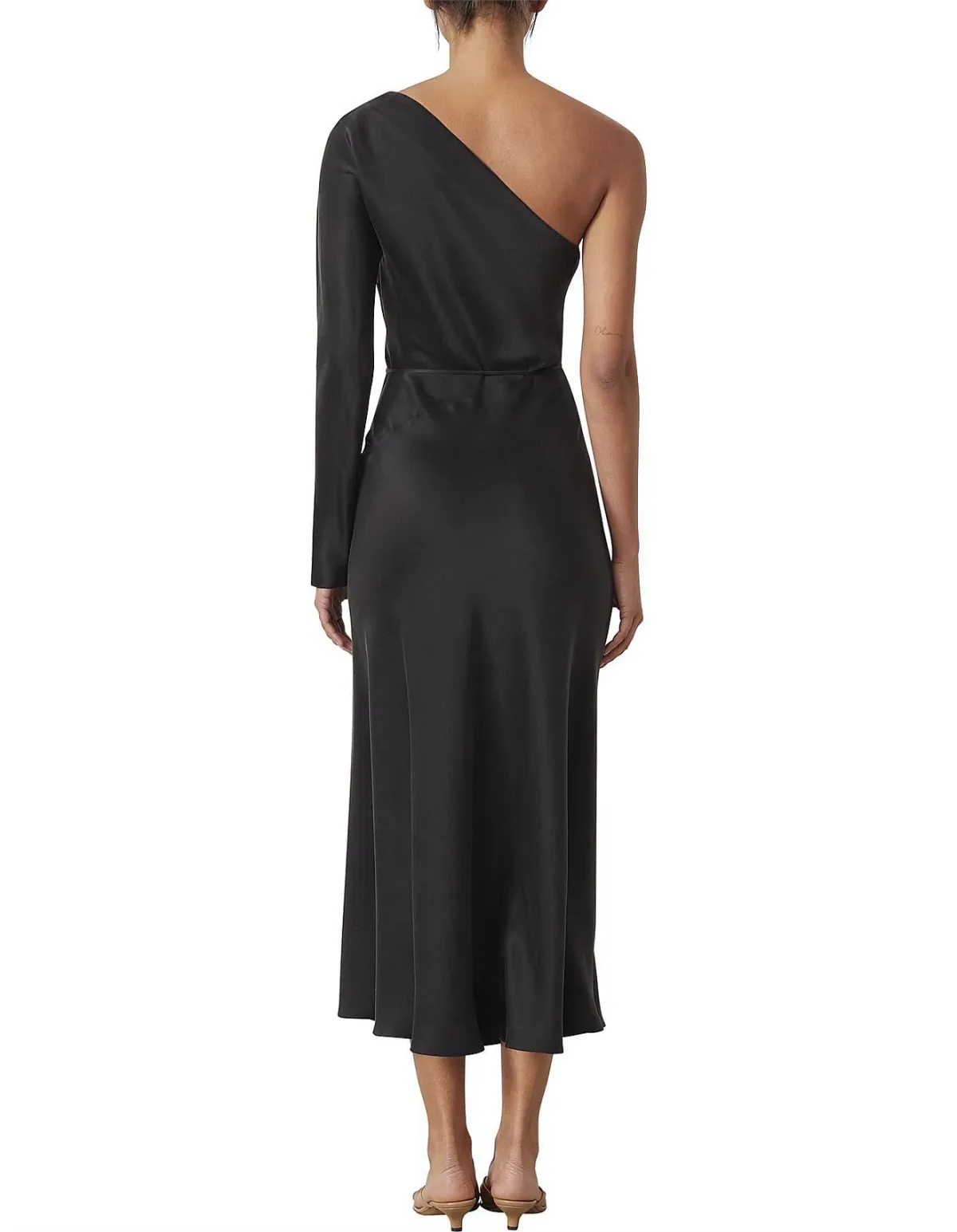 Bec & Bridge Classic Silk Asym Midi Dress Black Size 10 - Image 3