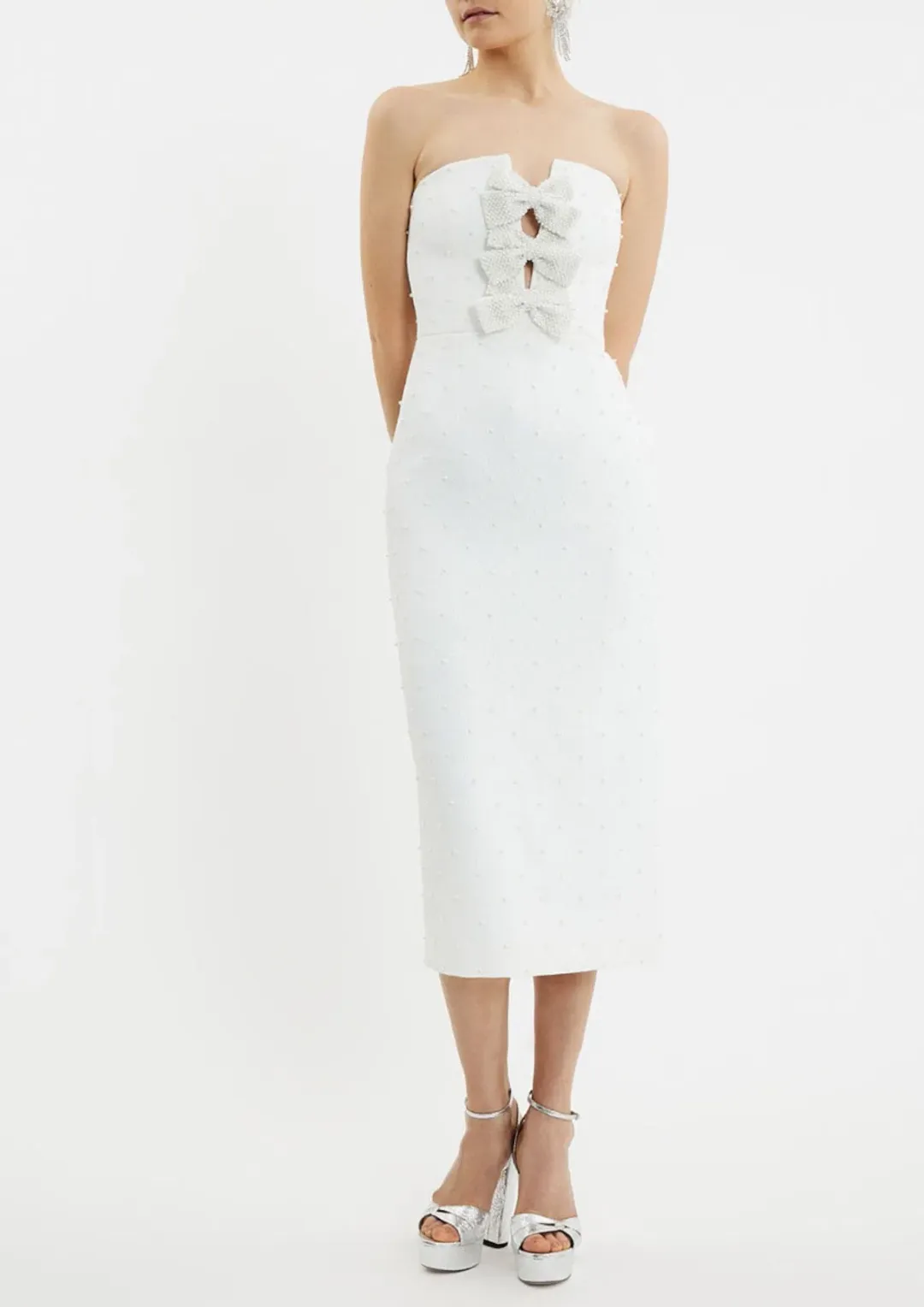 Rebecca Vallance Ophelia Midi Dress White Size 8 for rent on The Volte - main image