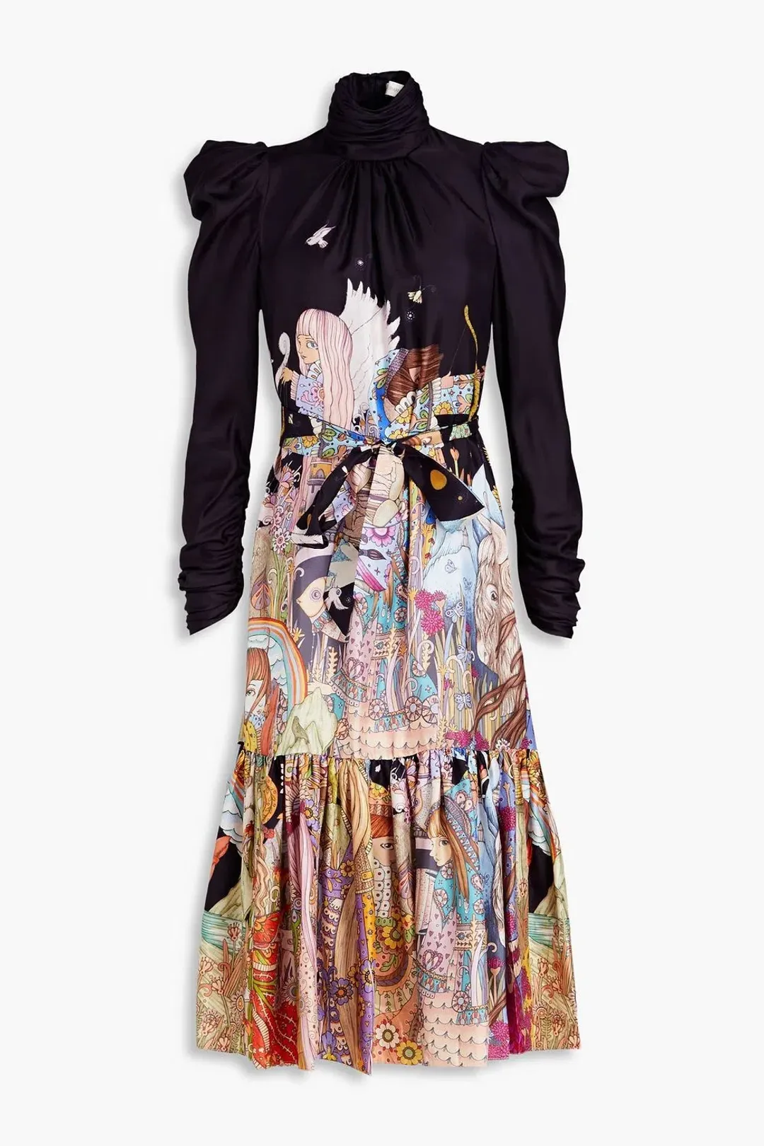 Zimmermann Celestial Gathered Frill Midi Dress Midnight Star Girls Size 0 / AU 8 for rent on The Volte - main image