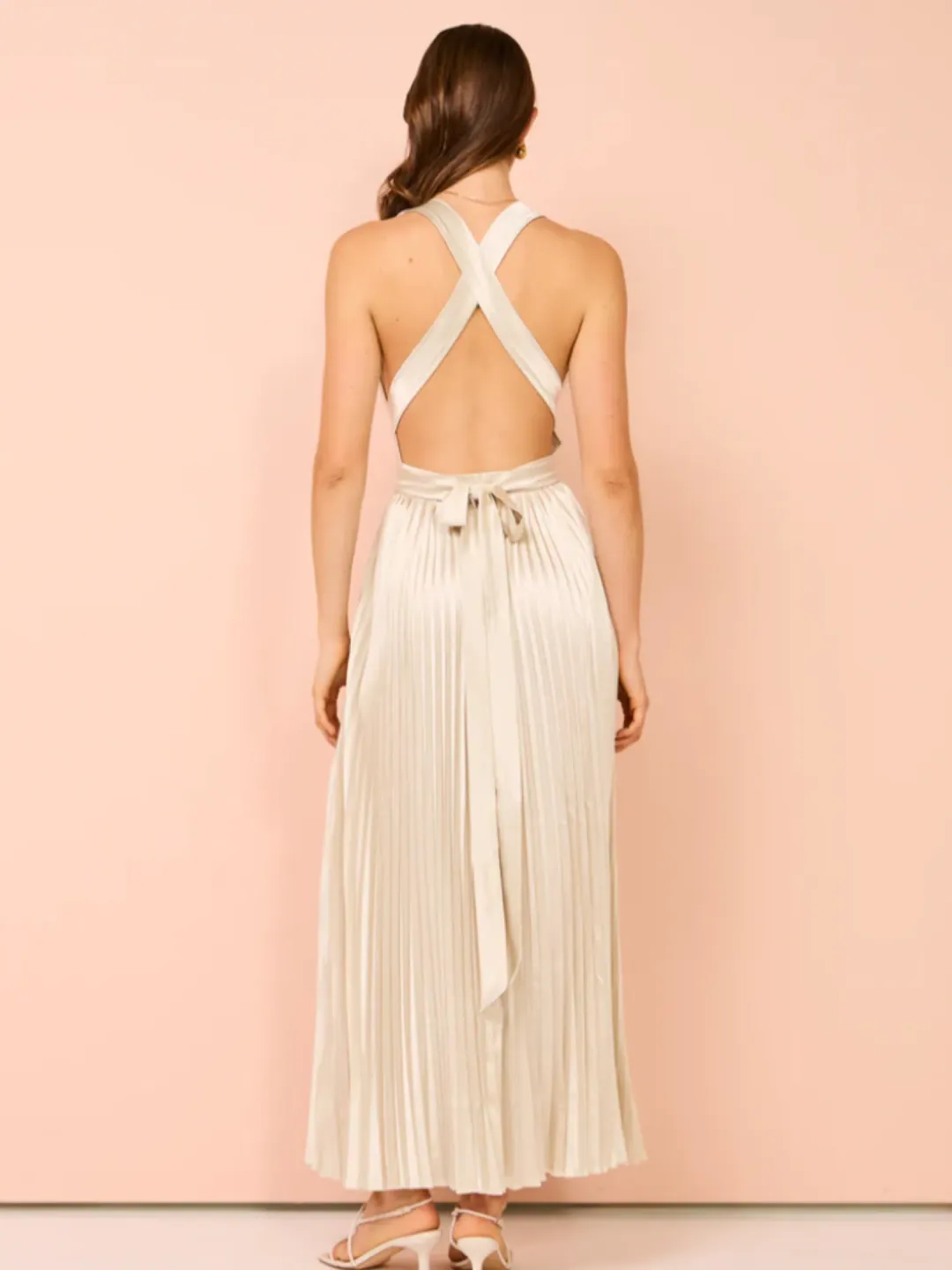 L'Idee Moderniste Gown Champagne Size AU 6  for rent on The Volte - main image