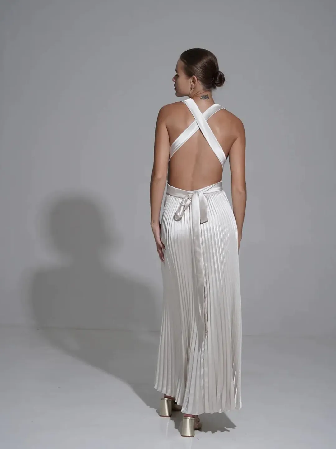 L'Idee Moderniste Gown Champagne Size AU 6  for rent on The Volte - main image