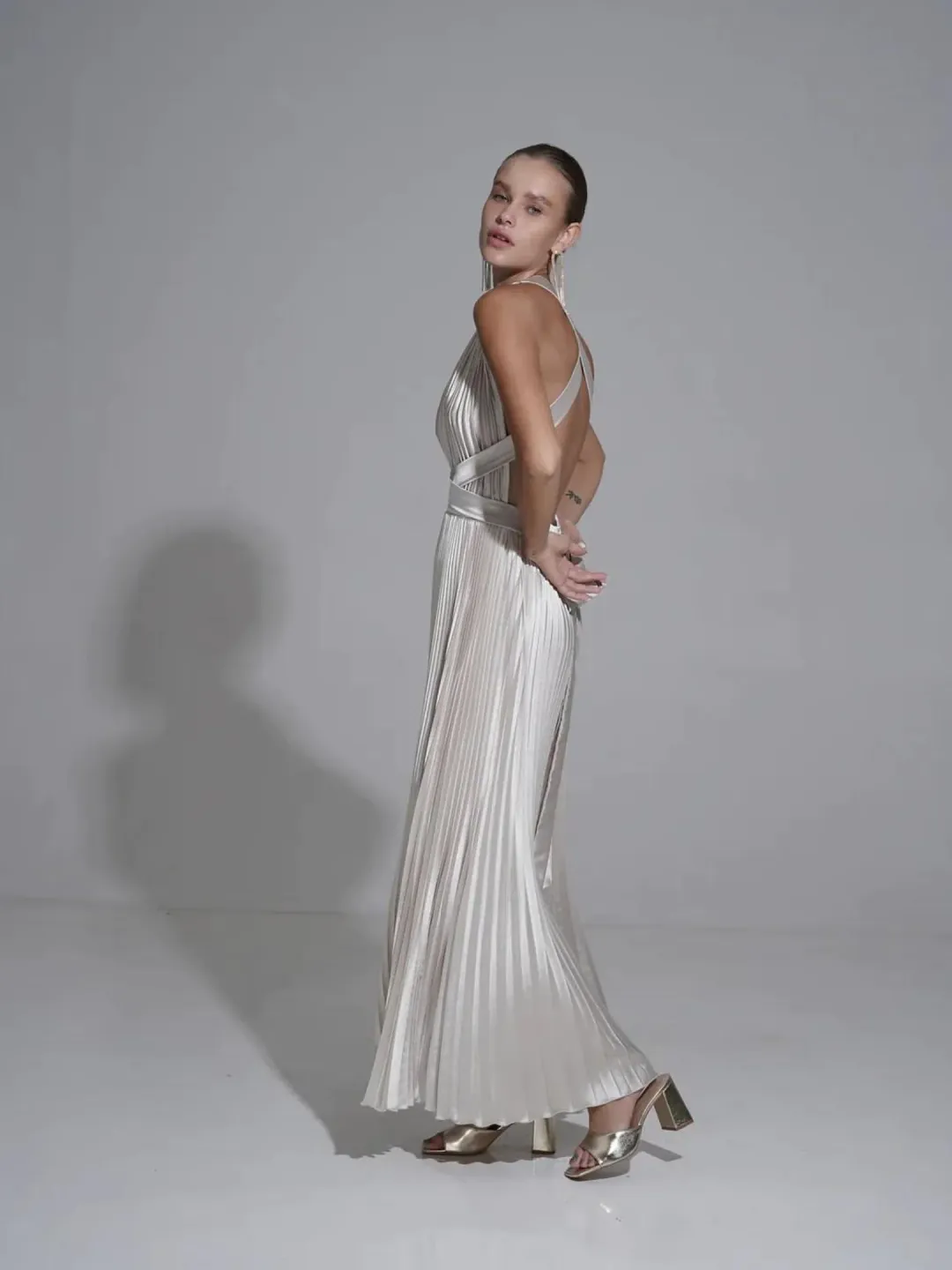 L'Idee Moderniste Gown Champagne Size AU 6  for rent on The Volte - main image