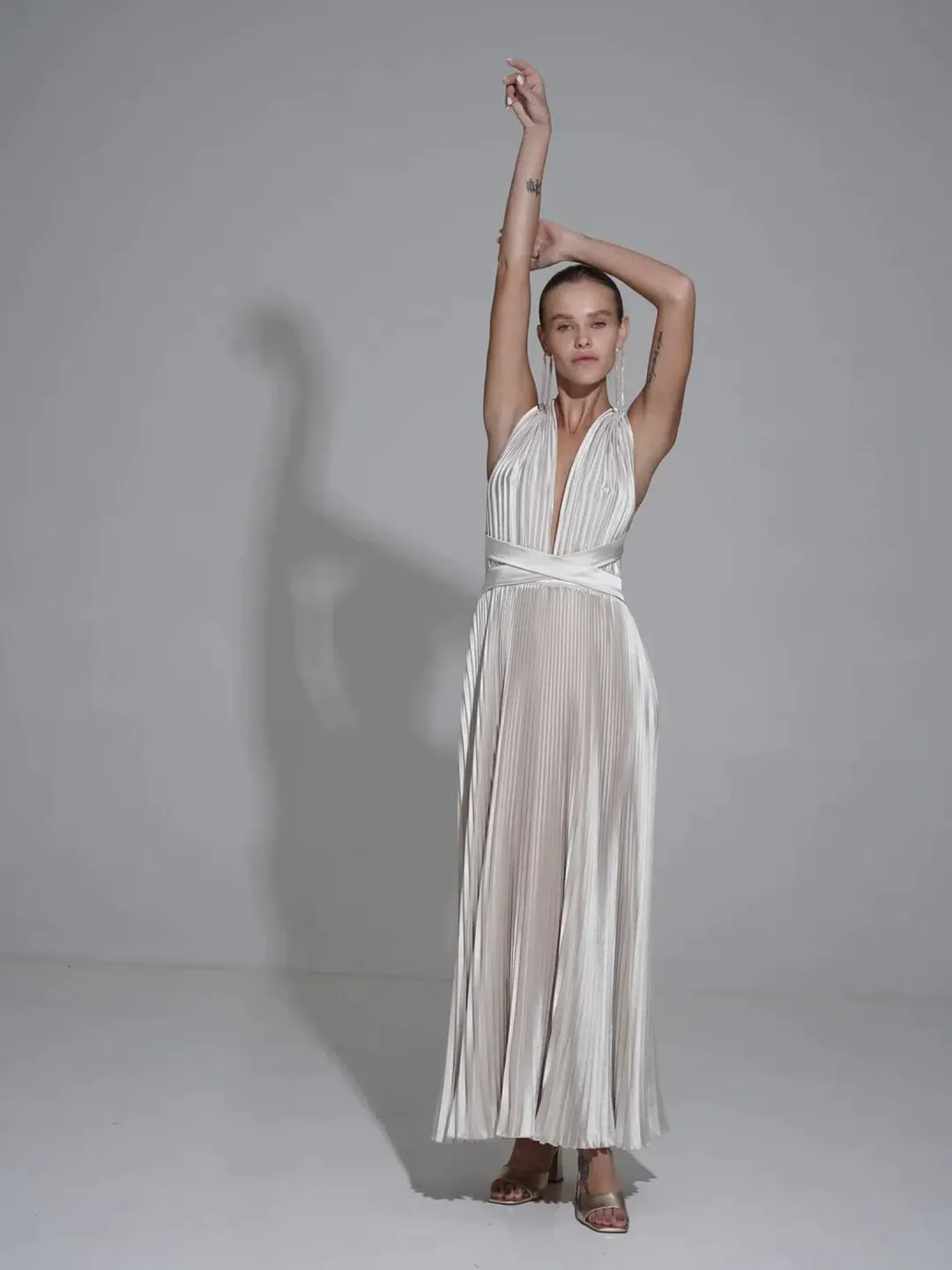 L'Idee Moderniste Gown Champagne Size AU 6  for rent on The Volte - main image