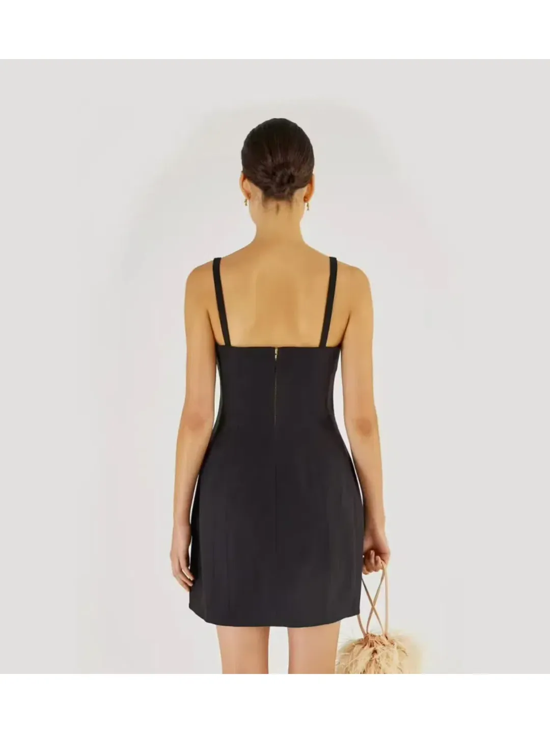 Oroton Bodice Detail Mini Dress Black Size AU 8 for rent on The Volte - main image