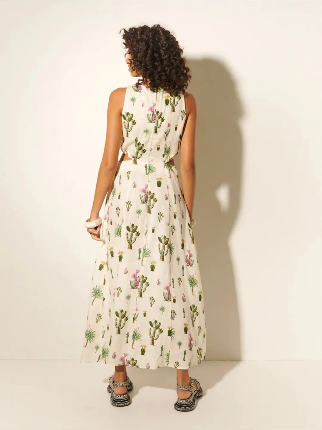 Kivari Saguaro Cut Out Maxi Dress in Print Size AU 8 for rent on The Volte - main image