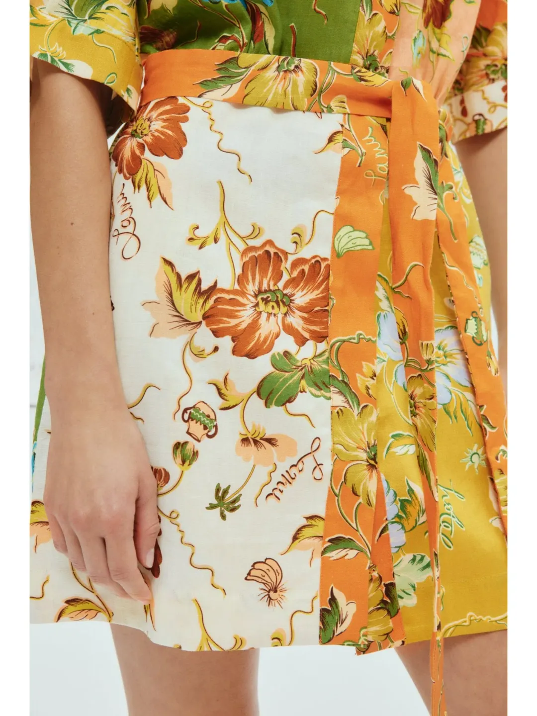 Alemais Hotel Lamu Spliced Mini Dress in Multi Size AU 12 for rent on The Volte - main image