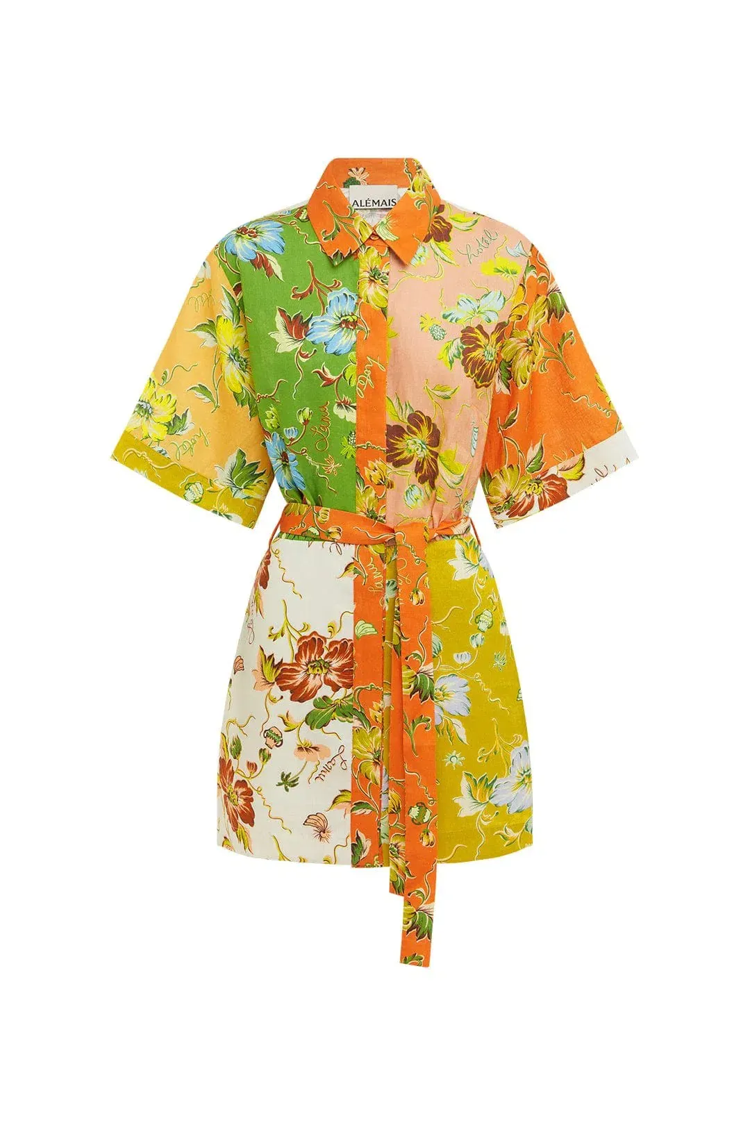 Alemais Hotel Lamu Spliced Mini Dress in Multi Size AU 12 for rent on The Volte - main image