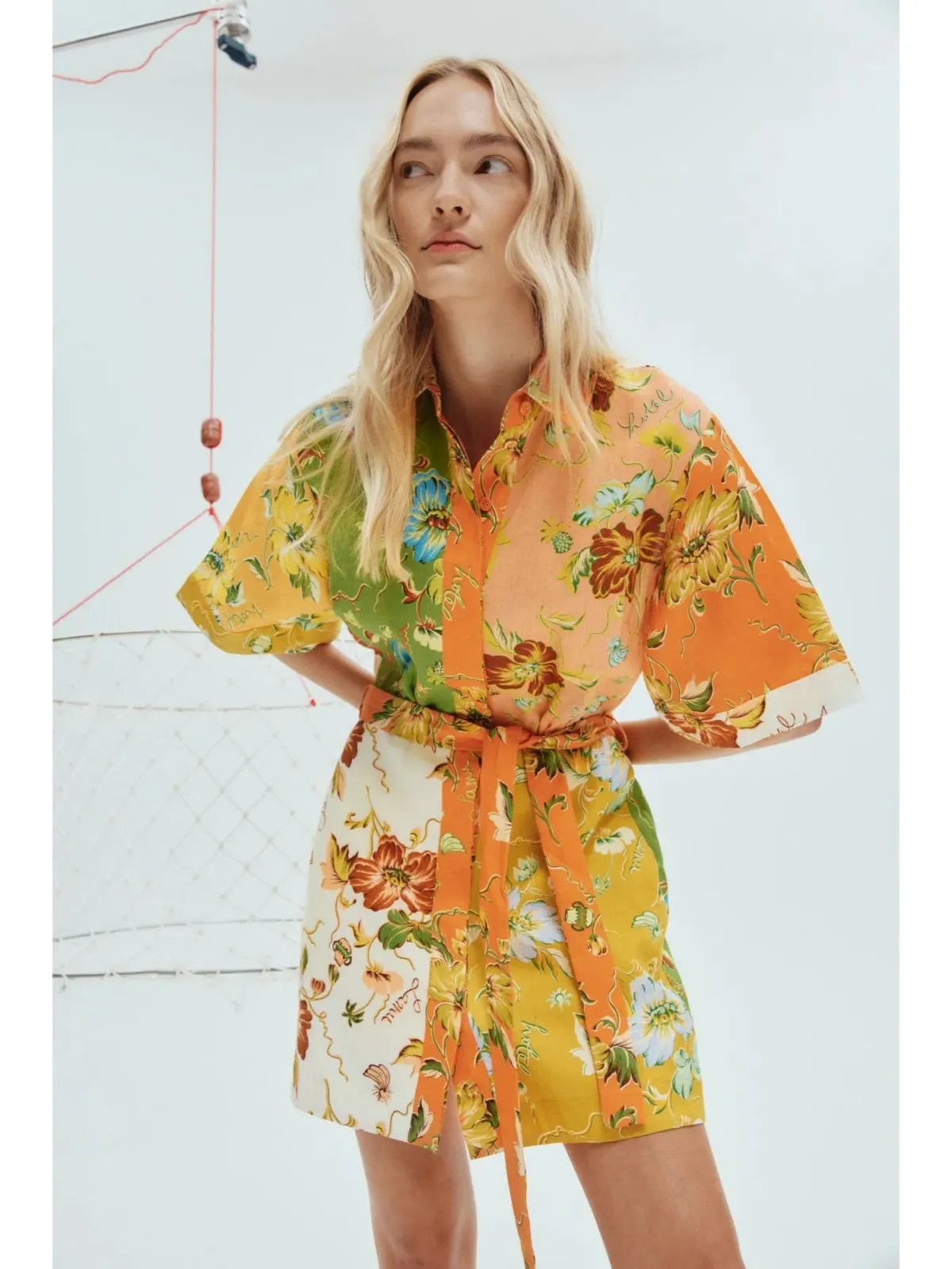 Alemais Hotel Lamu Spliced Mini Dress in Multi Size AU 12 - Image 3