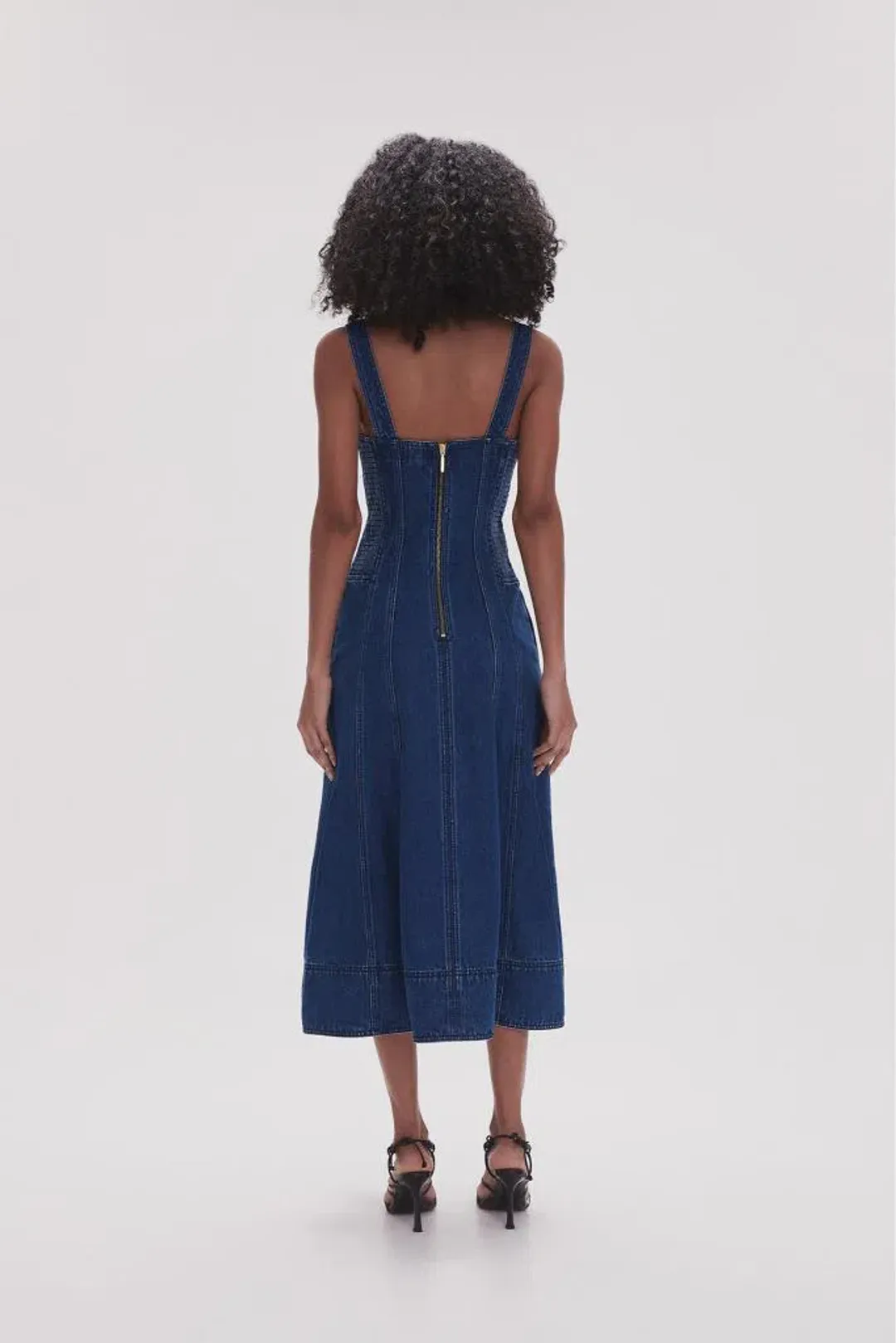 Aje May Denim Mini Dress in Dark Indigo Size AU 6  for rent on The Volte - main image