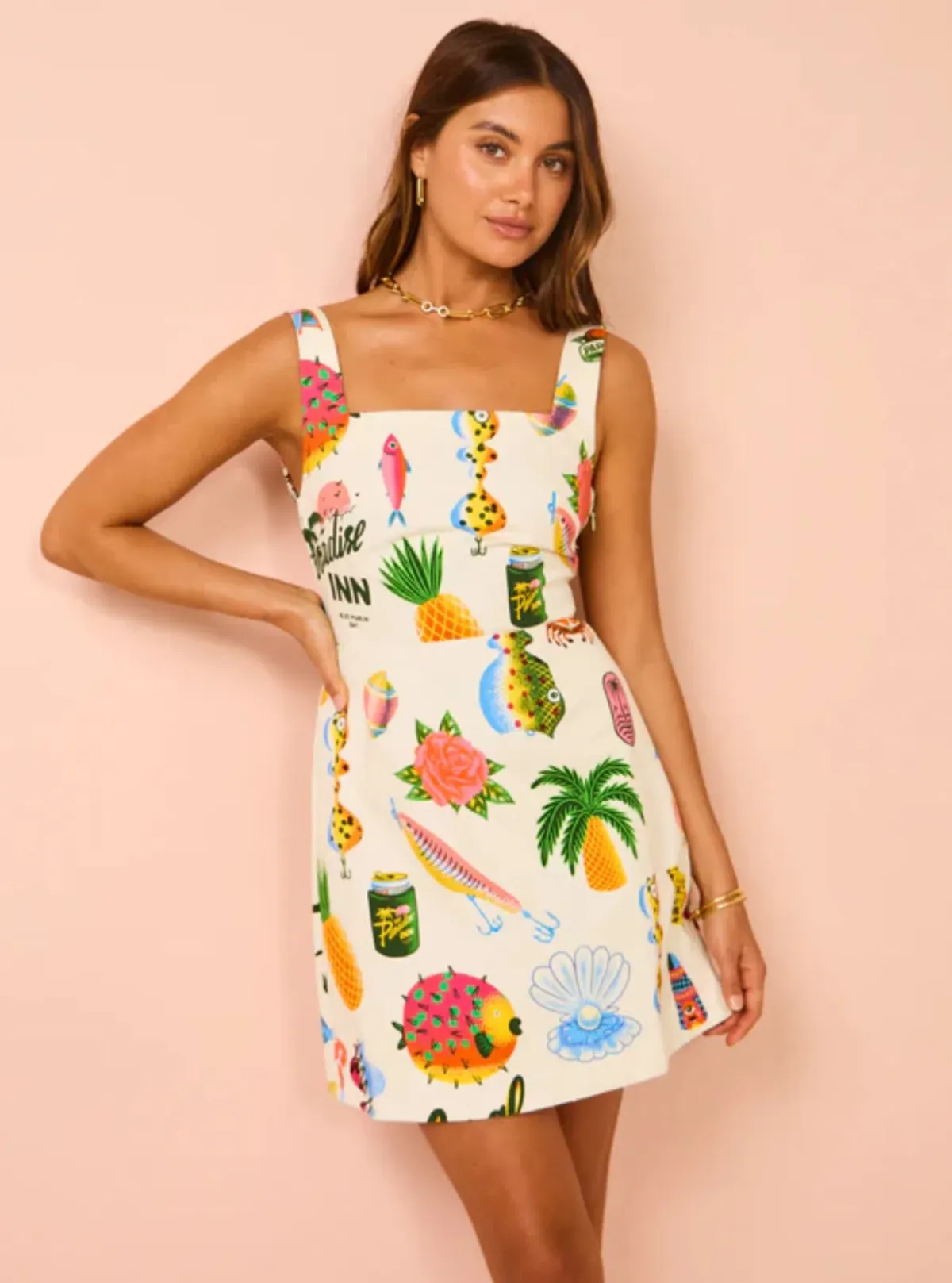 Alemais Samaki Mini Dress in Print Size AU 12 - Image 3