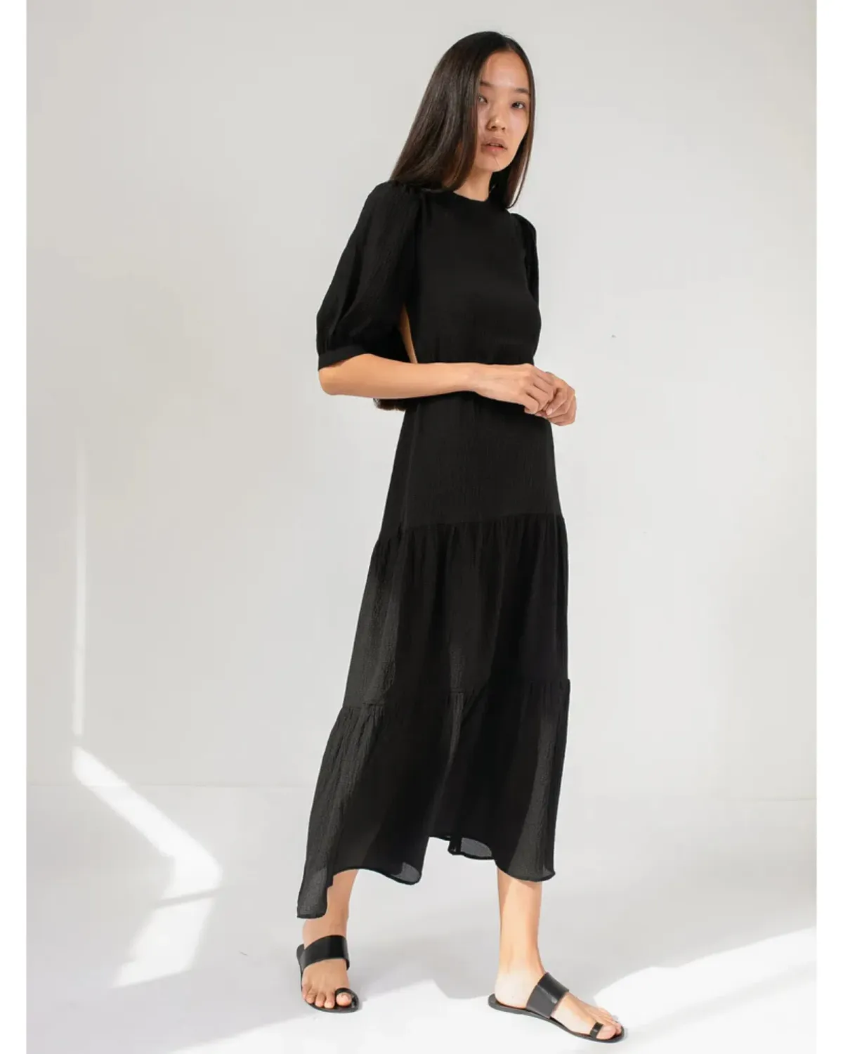 Sir The Label Indre Open Back Midi Dress Black Size 1 / AU 8 - Image 1