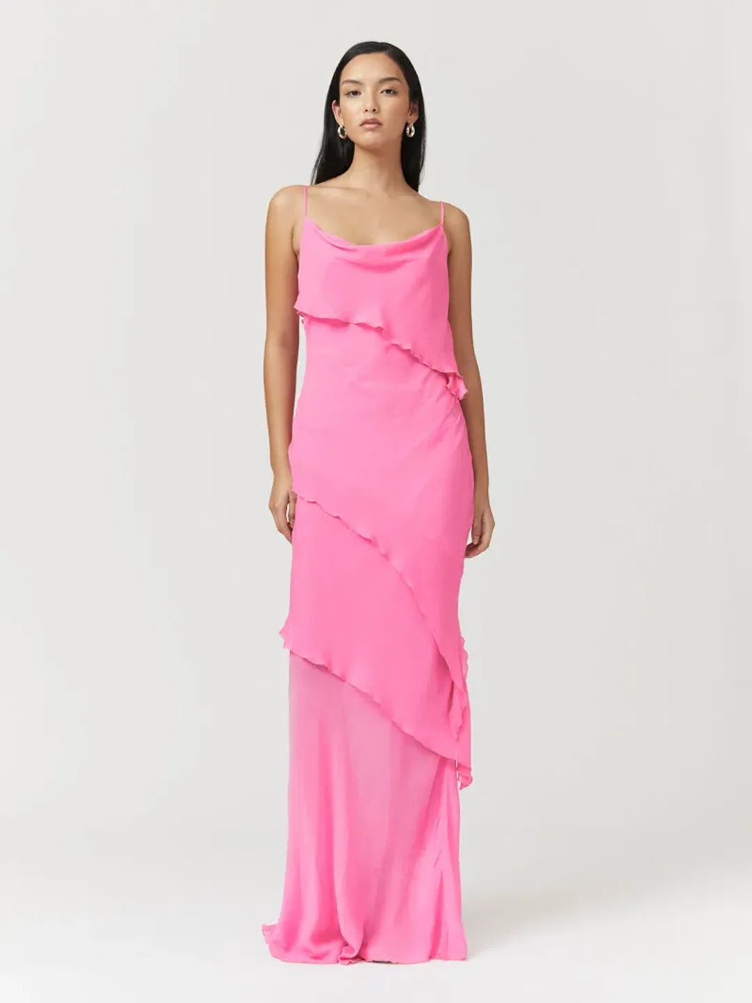Suboo Tanya Strappy Cowl Neck Midi Dress Rose PInk Size S / AU 8 for rent on The Volte - main image