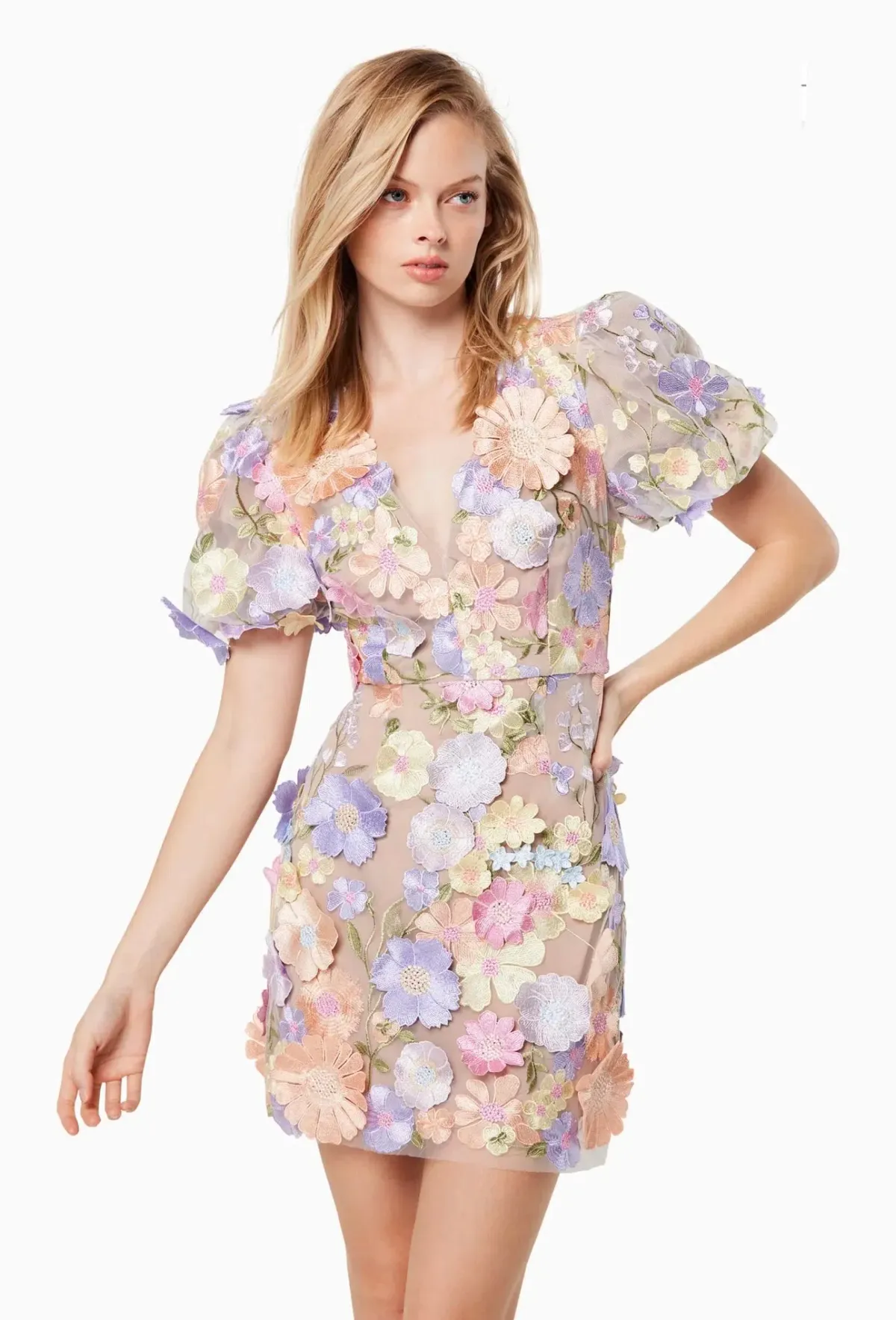 Elliatt Anthea 3D Lace Mini Dress Floral Size S / AU 8 - Image 5