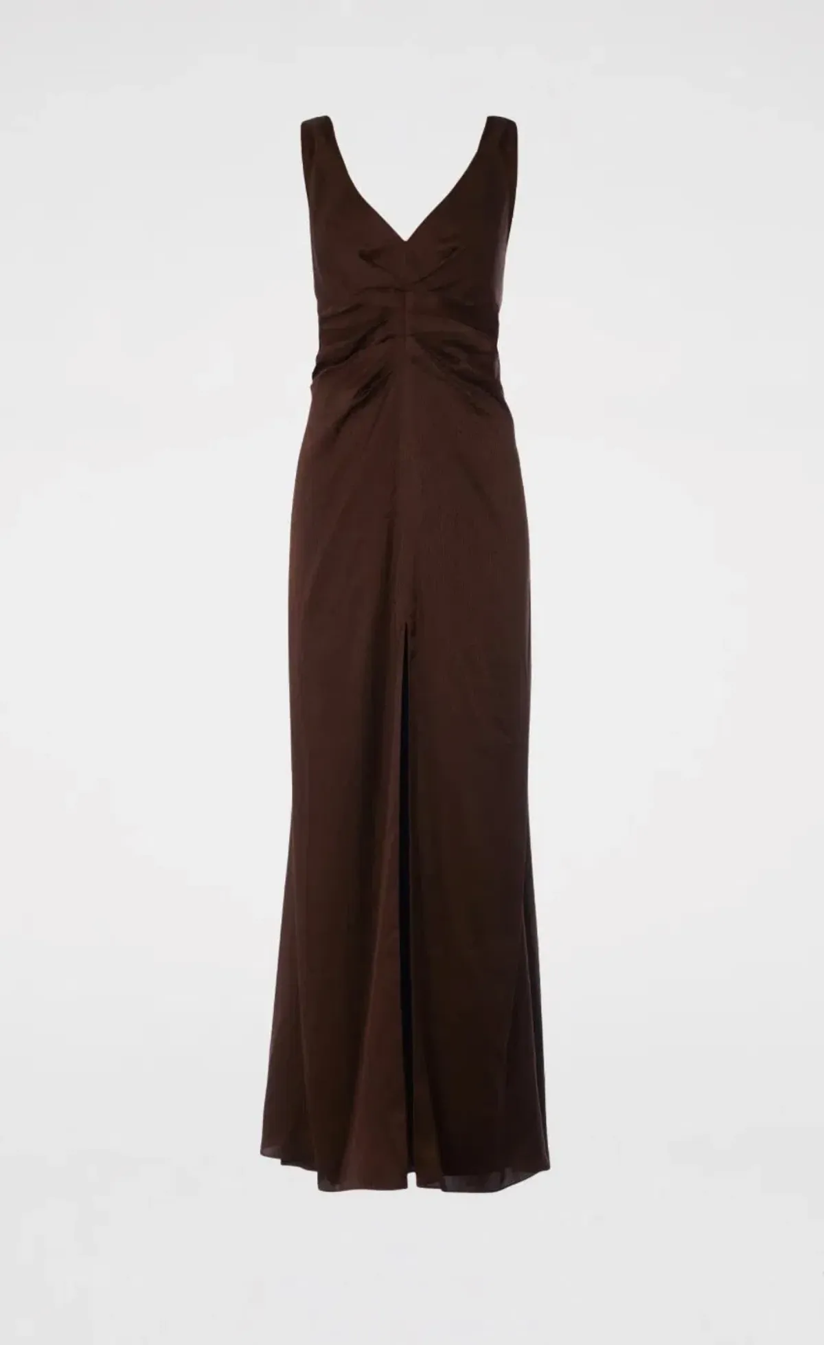 Scanlan Theodore Silk Jacquard Gown Chocolate Brown Size 12  - Image 5
