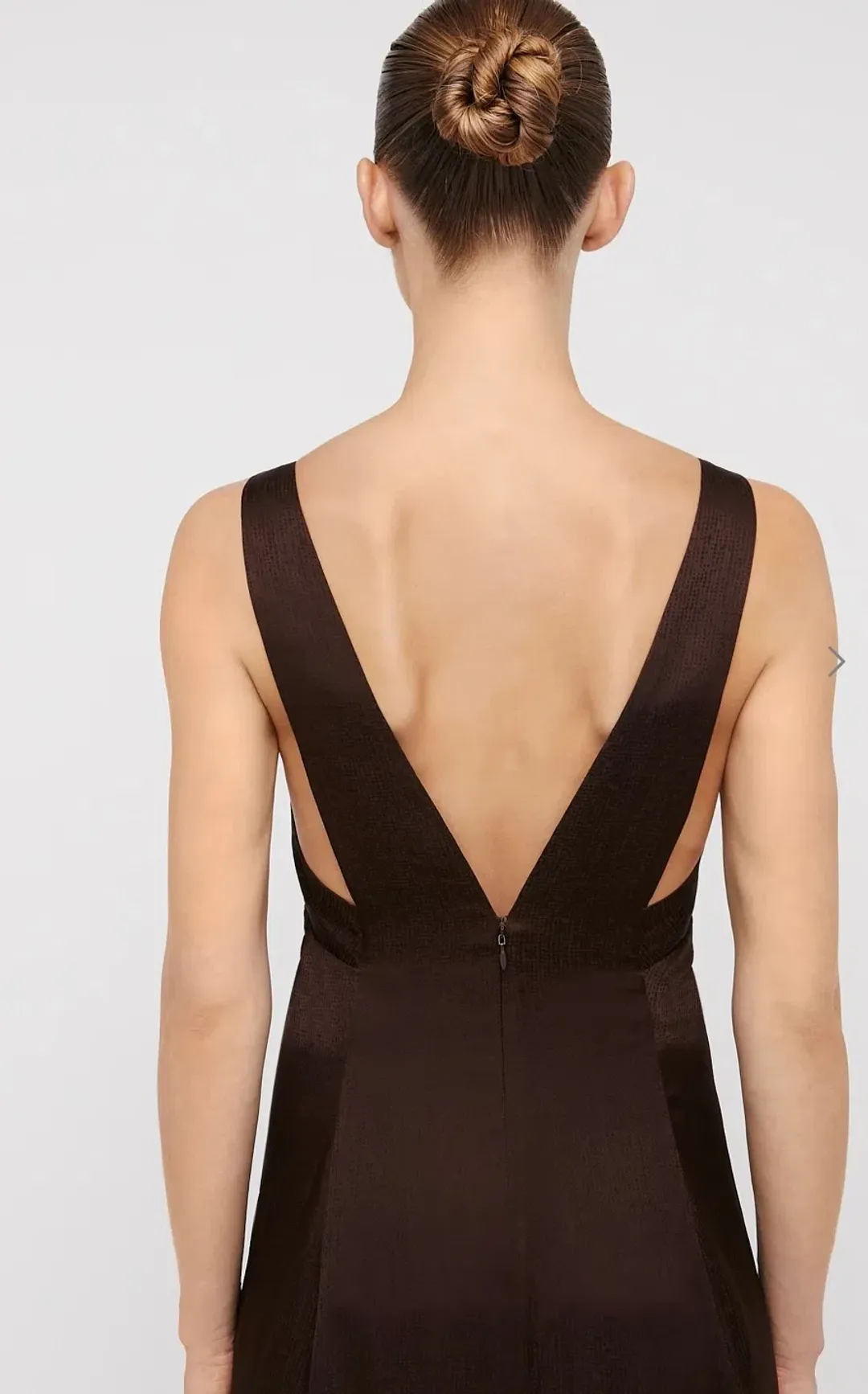 Scanlan Theodore Silk Jacquard Gown Chocolate Brown Size 12  for rent on The Volte - main image