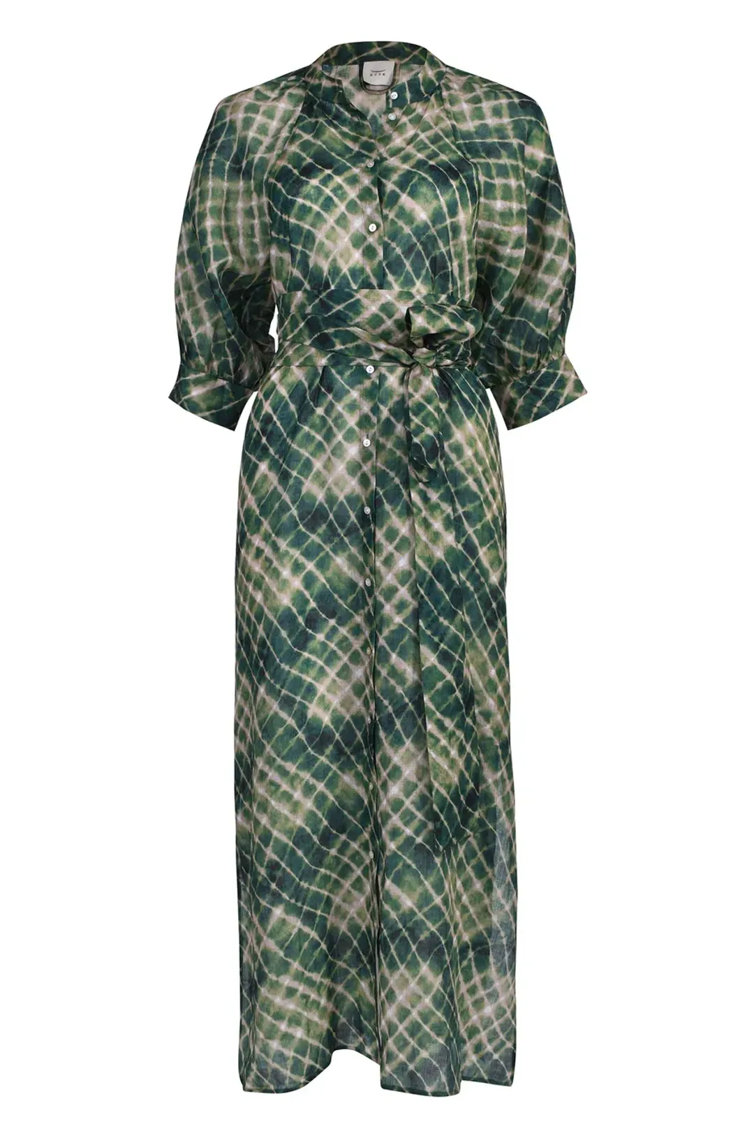 Husk Sabine Midi Dress Green Print Size 14 for rent on The Volte - main image