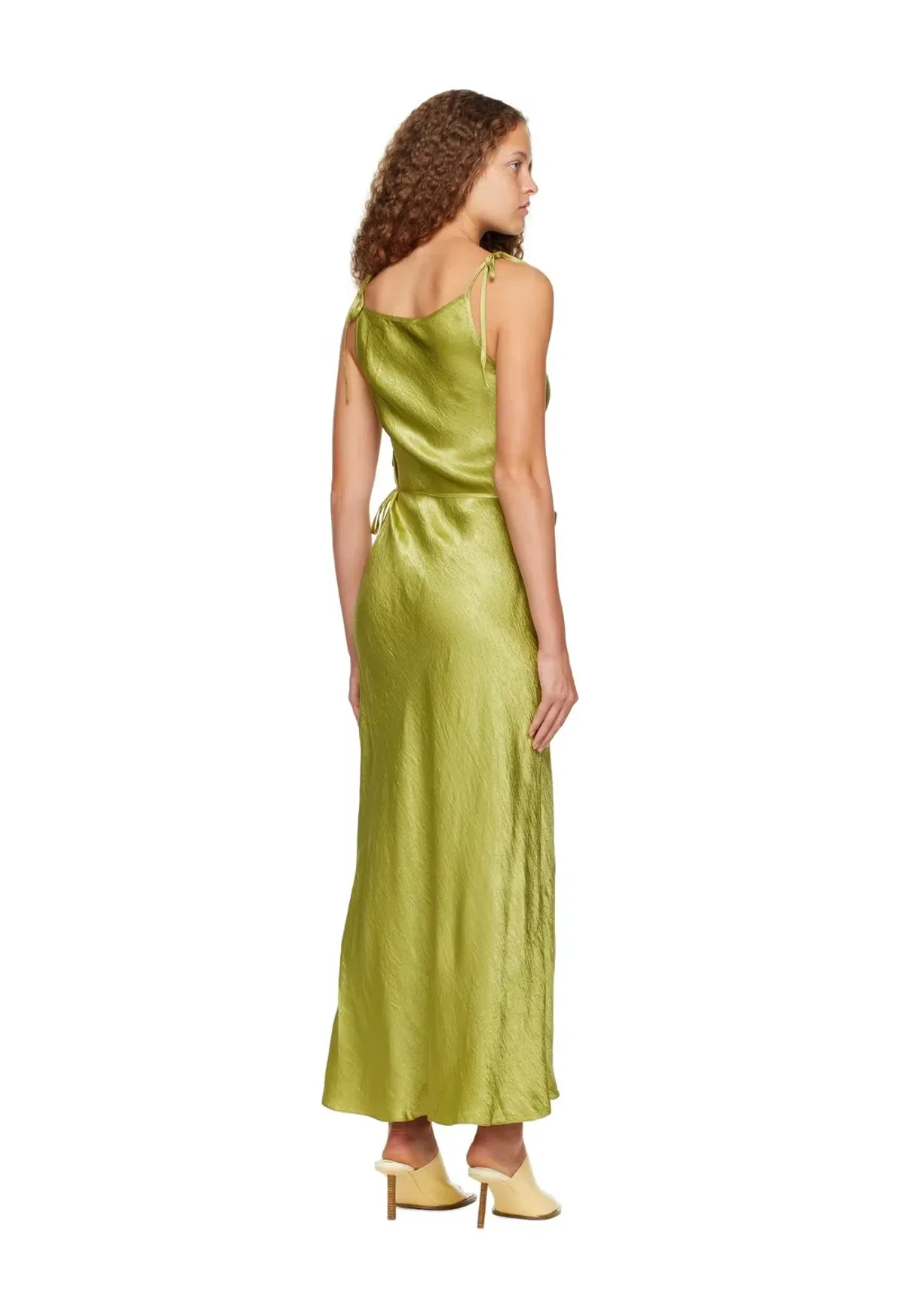 Acne Studio Wrap Satin Dress Green Size 8 - Image 2