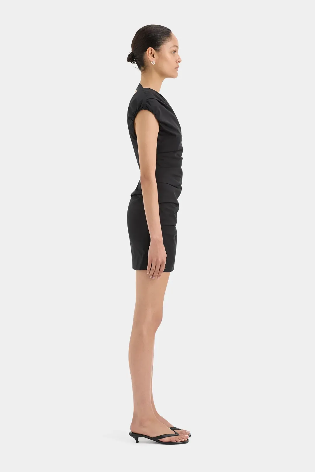 Sir the Label Azul Gathered Mini Dress Black Size 8 for rent on The Volte - main image