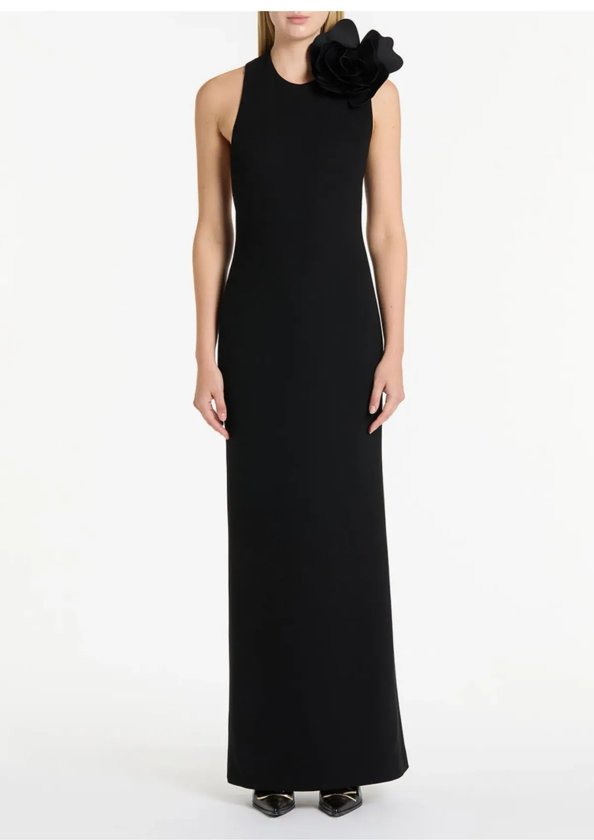 Carla Zampatti Crepe C Back Gown Black Size 6  - Image 1