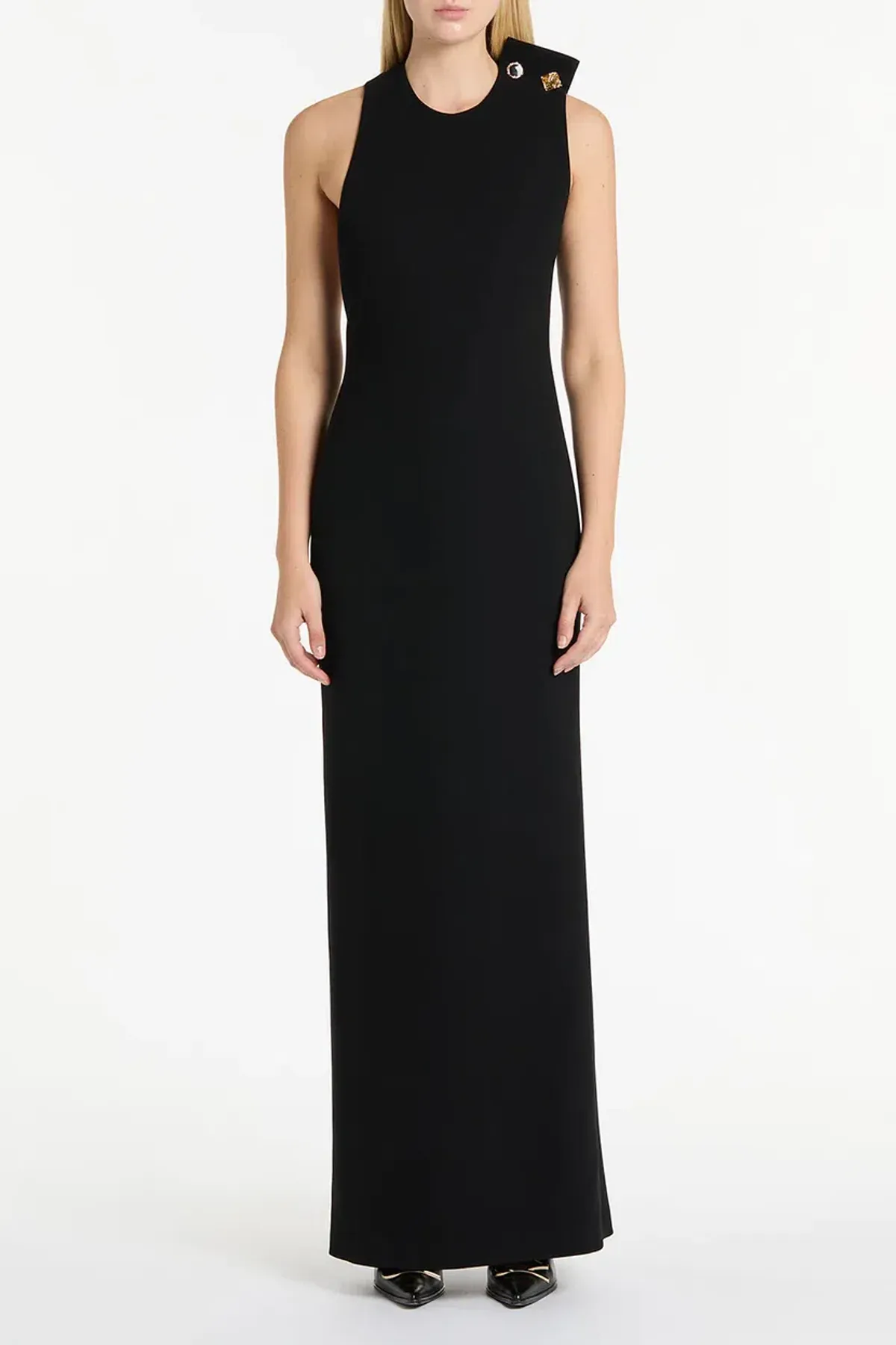 Carla Zampatti Crepe C Back Gown Black Size 6  - Image 2