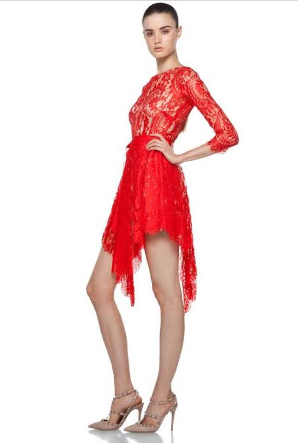 Lover Serpent Red Lace Dress size 10 - Image 3