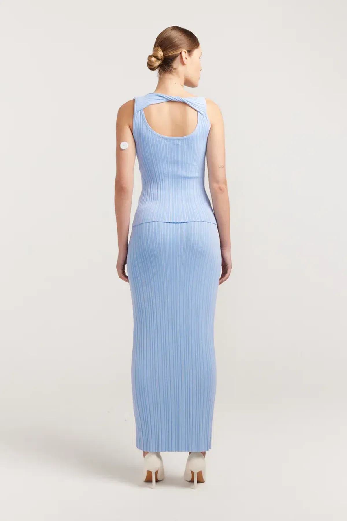 Henne Romee Knit Top & Skirt Set Cloud Blue Size 8 - Image 3