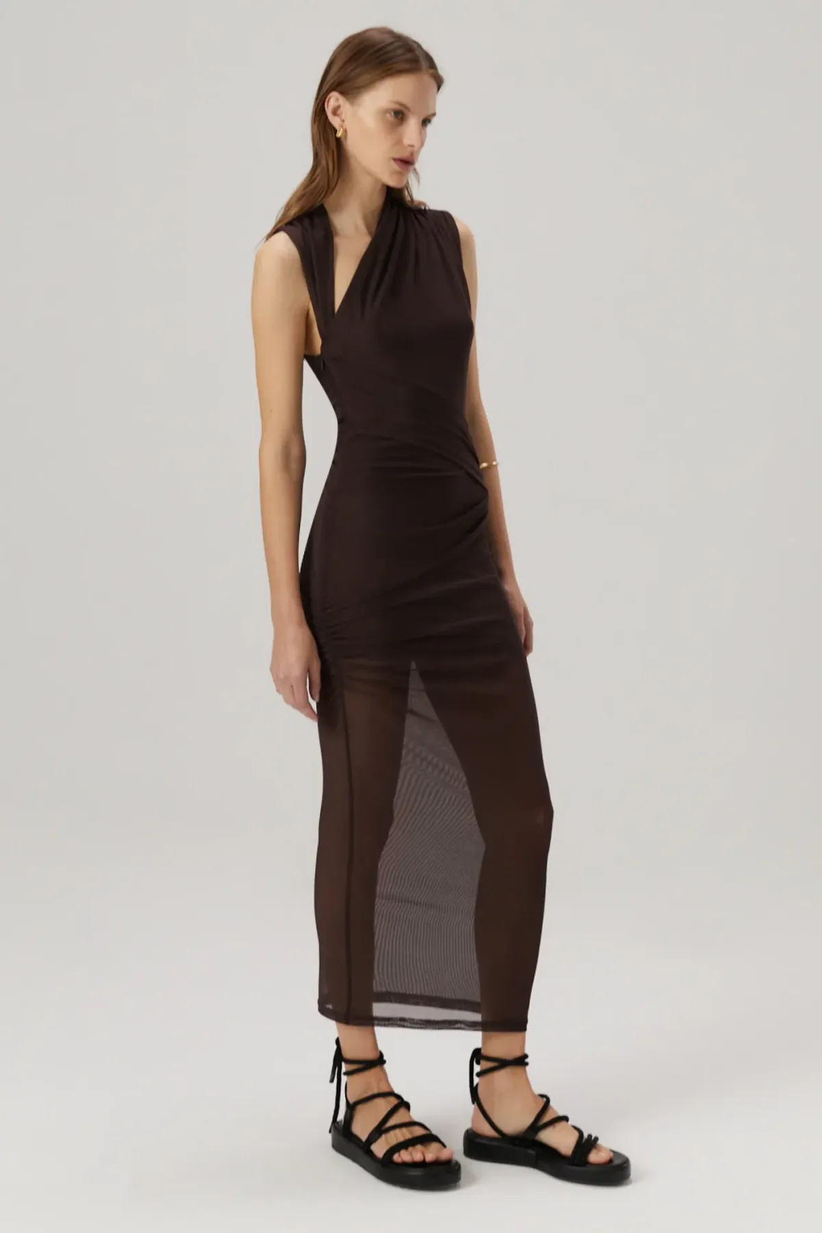 MISHA Tillie Midi Dress Umber Brown Size 8 - Image 2