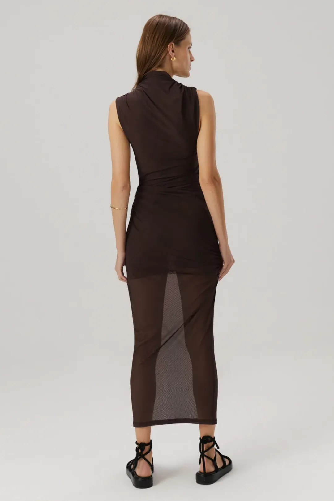 MISHA Tillie Midi Dress Umber Brown Size 8 for rent on The Volte - main image