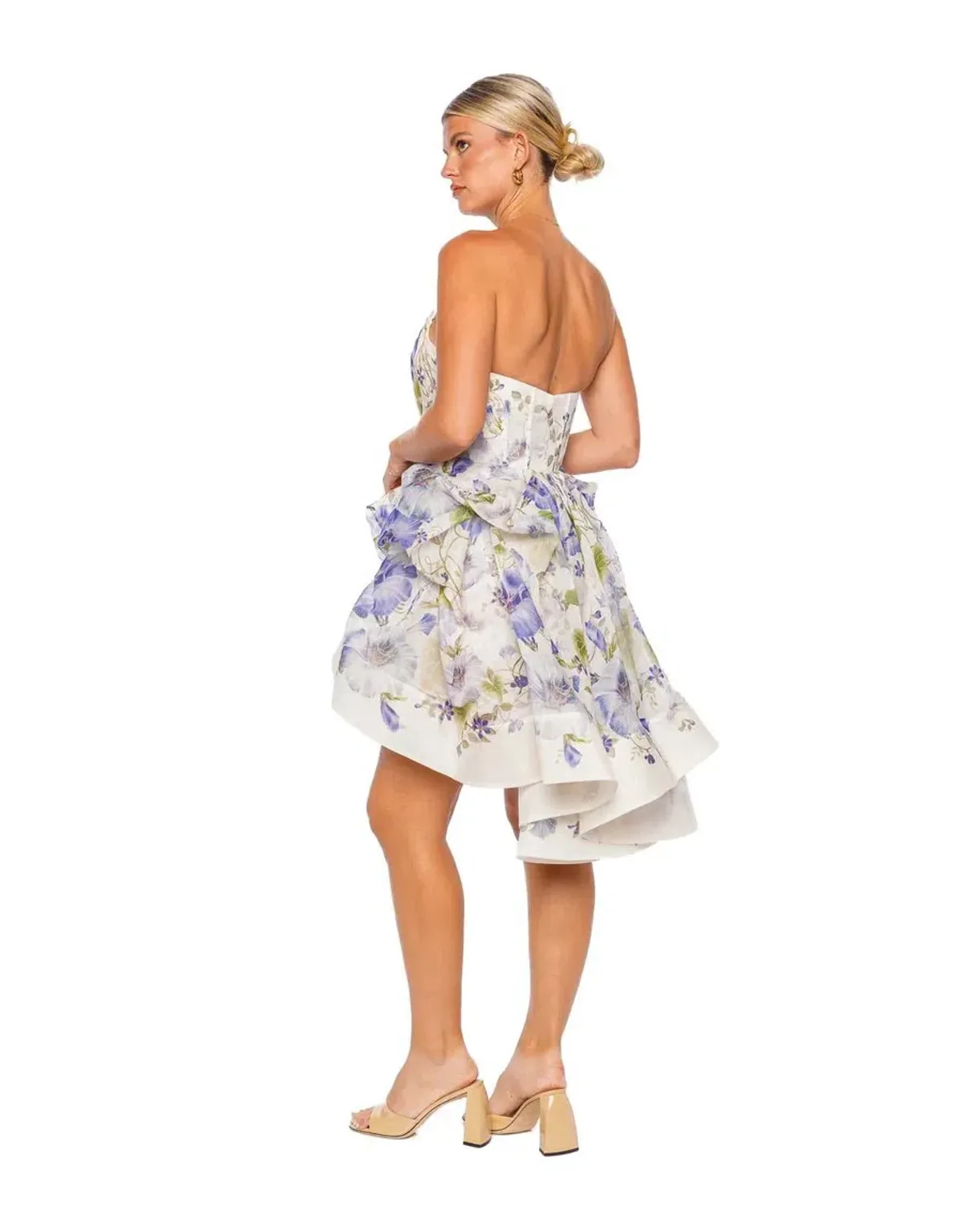 Zimmermann Natura Draped Mini Dress in Blue Floral Size 1/AU 10 - Image 3