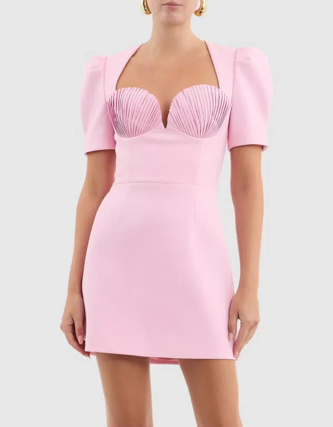 Rebecca Vallance Jenna Short Sleeve Mini Dress Pink Size 10 for rent on The Volte - main image