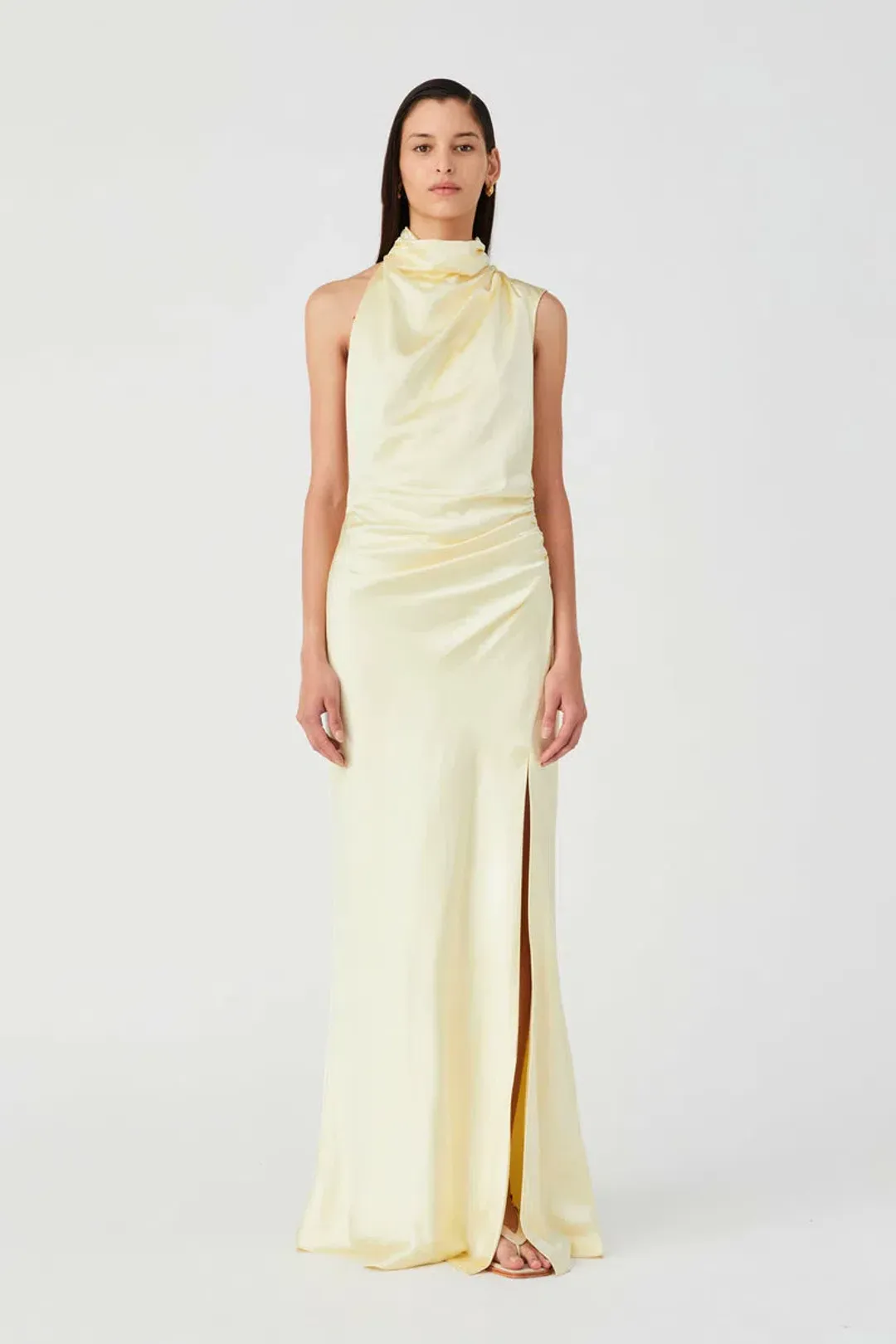 Misha Costantina Gown Soft Gold Size 12 for rent on The Volte - main image