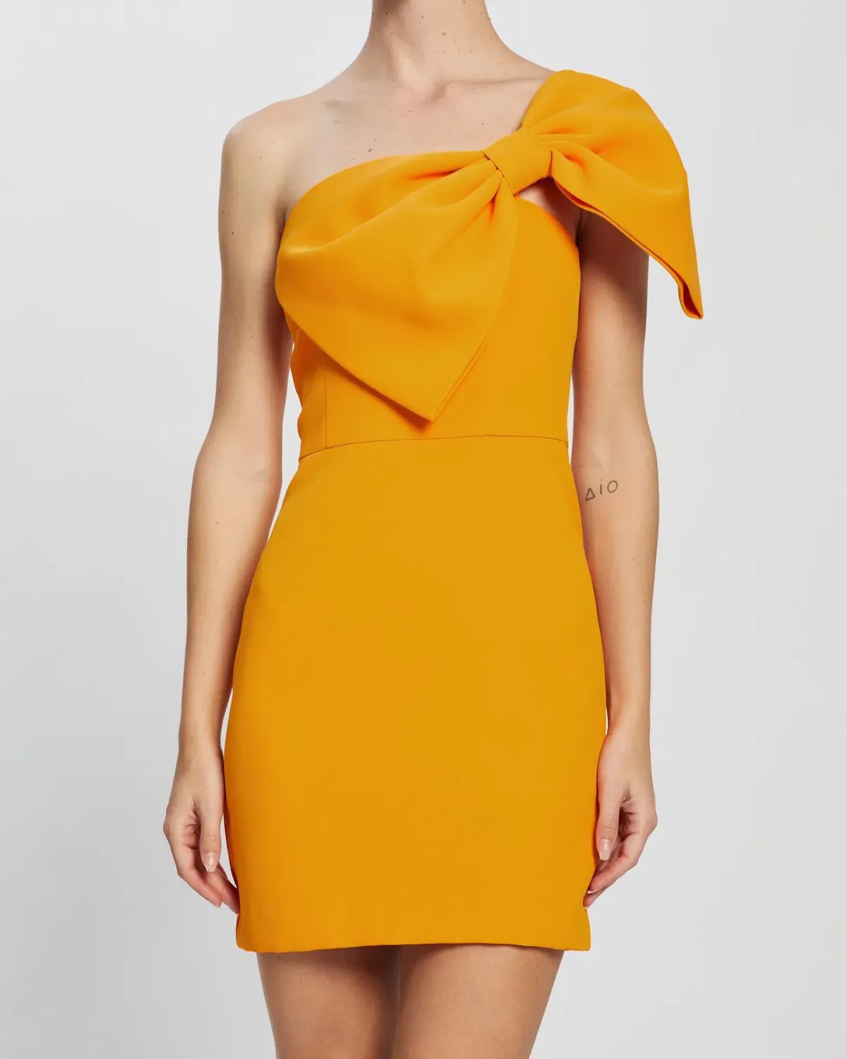 By Johnny Calypso Wrapped Up Asymmetric Mini Dress Yellow Size 6 - Image 2