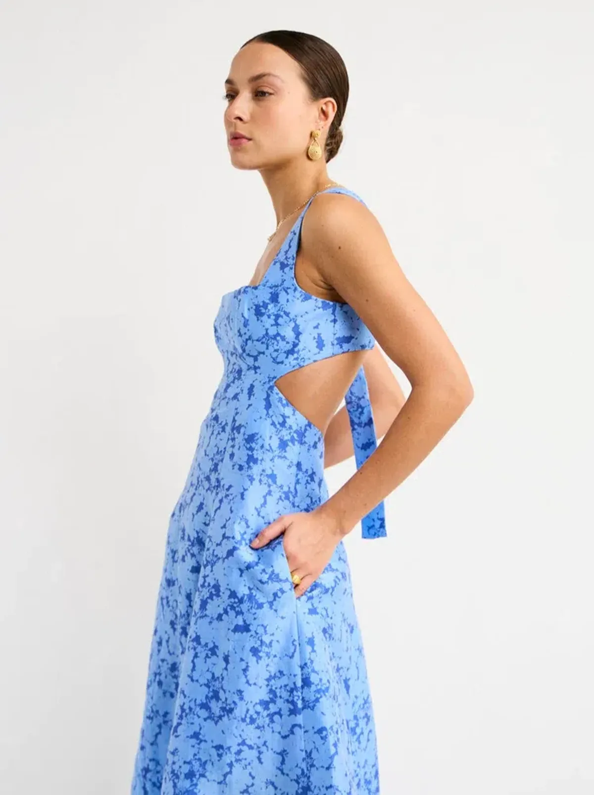 Acler  Pennant Dress in Blue Iris Floral Print Size 10 - Image 2