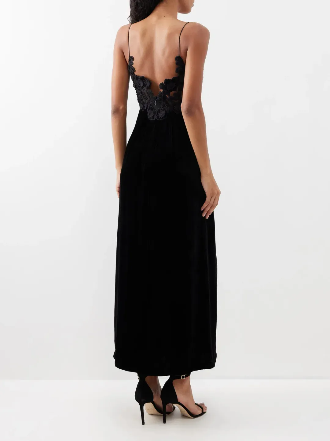 Zimmermann Sensory Bodice Velvet Slip Dress Black Size 3 / AU 12-14 for rent on The Volte - main image