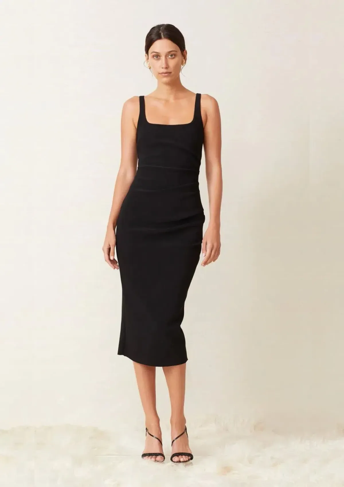 Bec & Bridge Karina Tuck Midi Dress in Black Size XS / AU 6 - Image 1