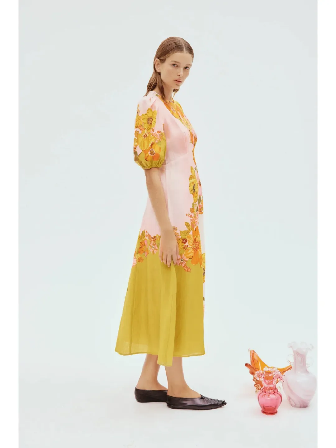 Alemais Silas Midi Dress In Multi Size AU 10 for rent on The Volte - main image