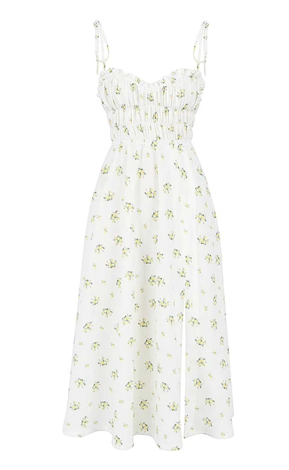 House of CB Christabel Midi Dress Ivory with Yellow & Green Floral Size M / AU 10 - Image 8