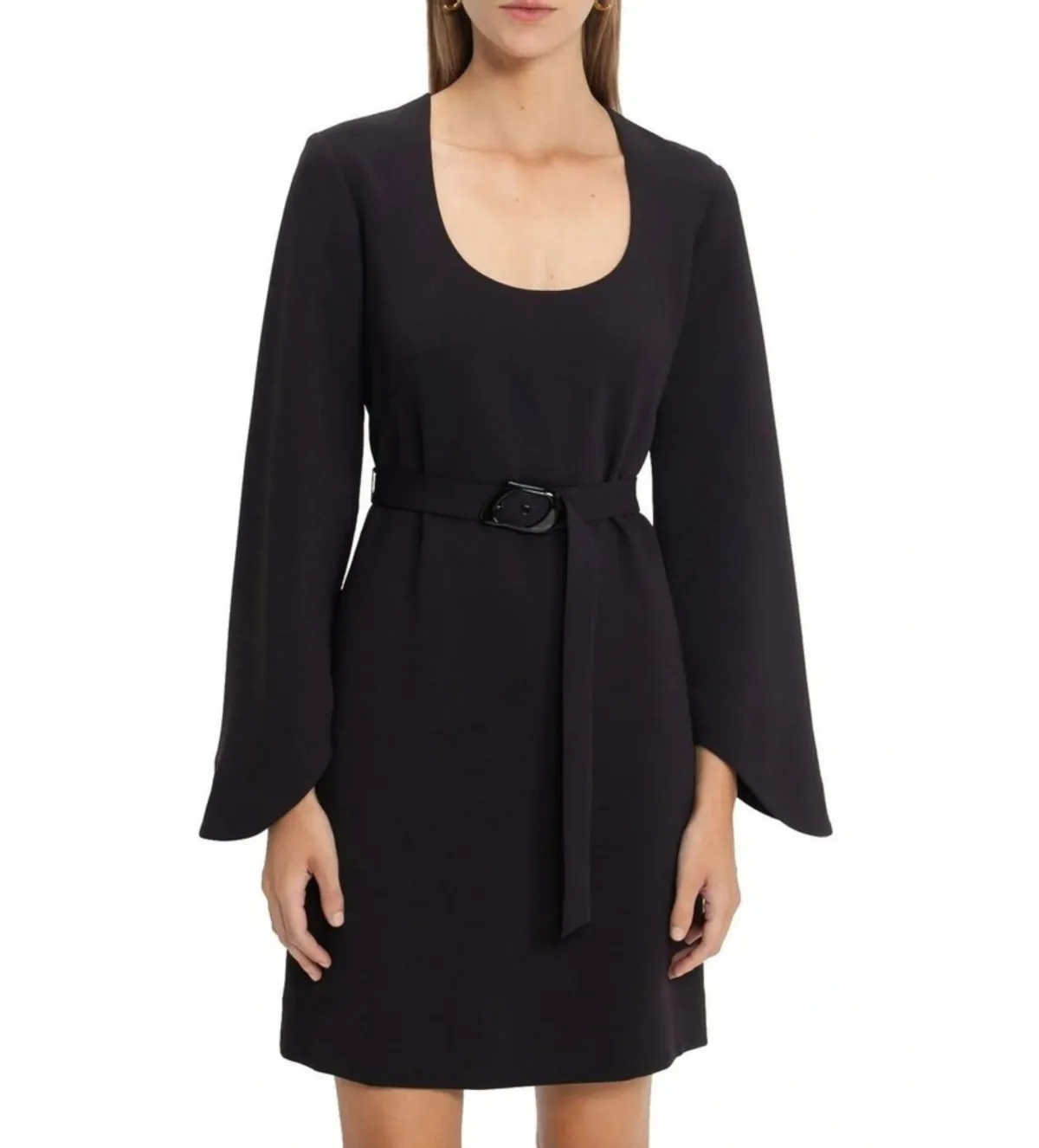 CUE Crepe Flared Sleeved Dress Blackberry in Size M / AU 10 - Image 3