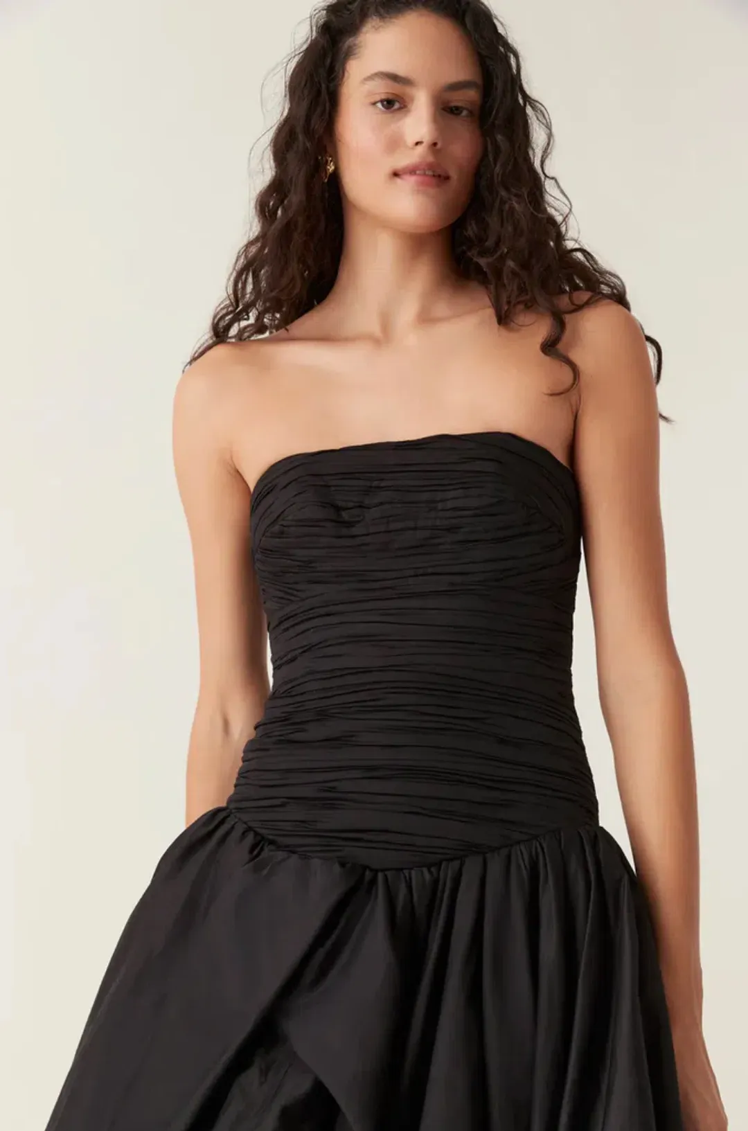 Aje  Violette Bubble Hem Maxi Dress Black Size 10 for rent on The Volte - main image