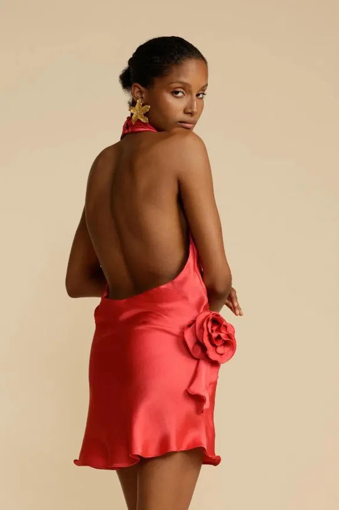 Arcina Ori Rosa Dress Halter Mini Punch Red Size S / AU 8 for rent on The Volte - main image