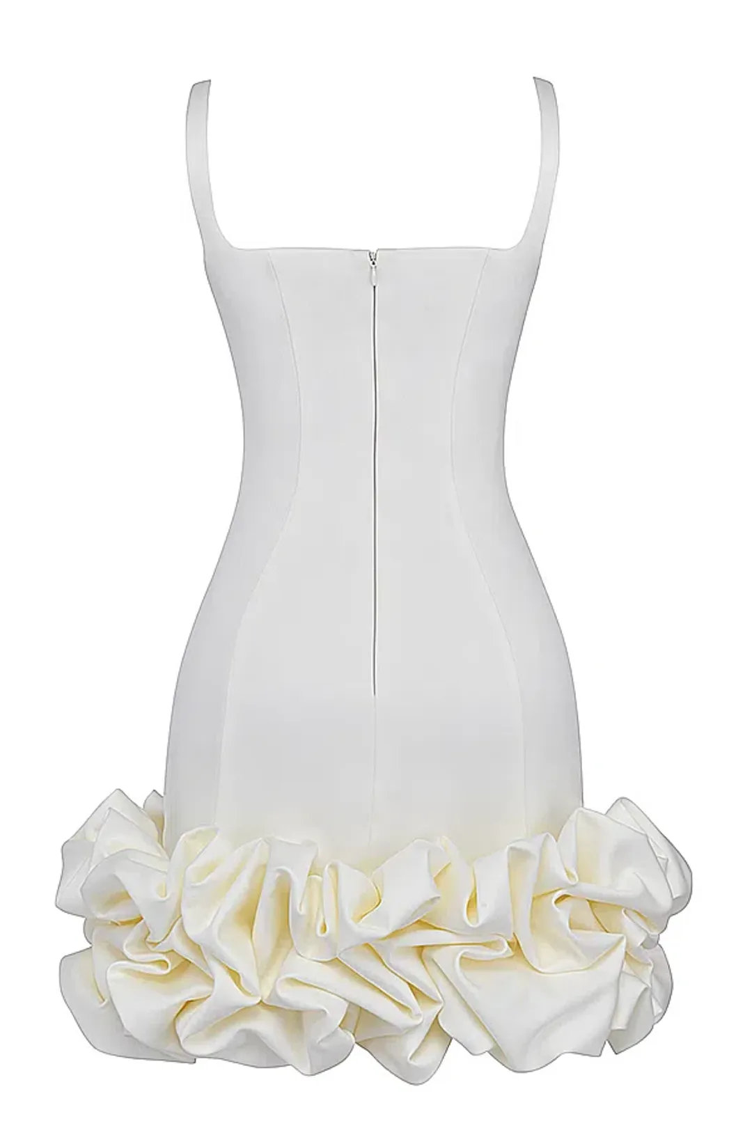 House of CB Lilou Ruffle Hem Mini Dress Ivory Size XS / AU 6 for rent on The Volte - main image