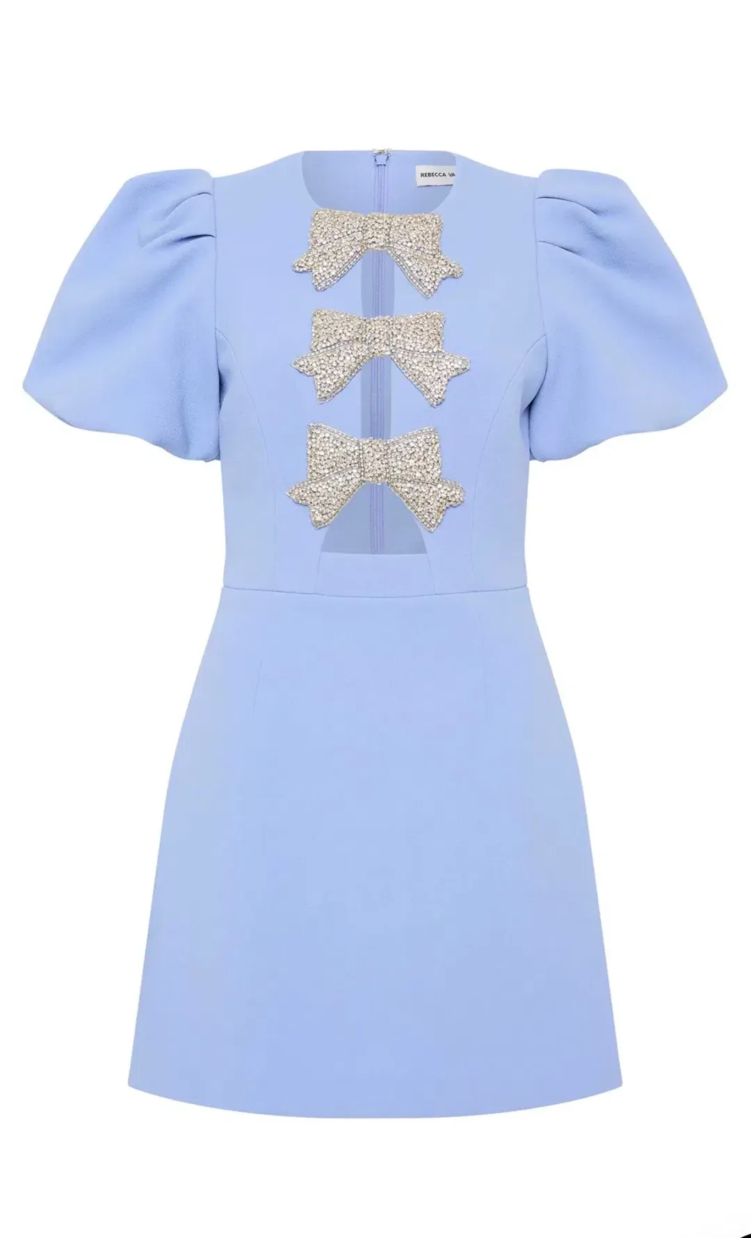 Rebecca Vallance Juliana Puff Sleeve Mini Dress Blue  for rent on The Volte - main image
