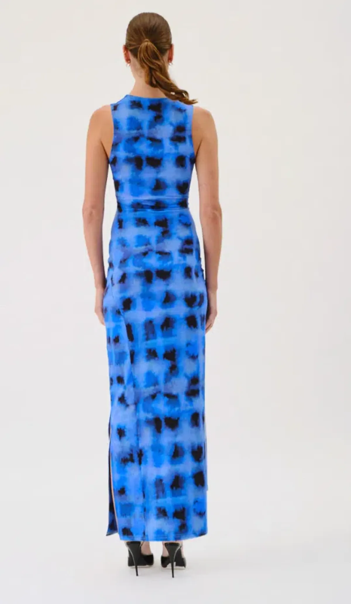 Suboo Shibori Sleeveless Reversible Twist Front Maxi Dress Blue Size S / AU 8 - Image 3