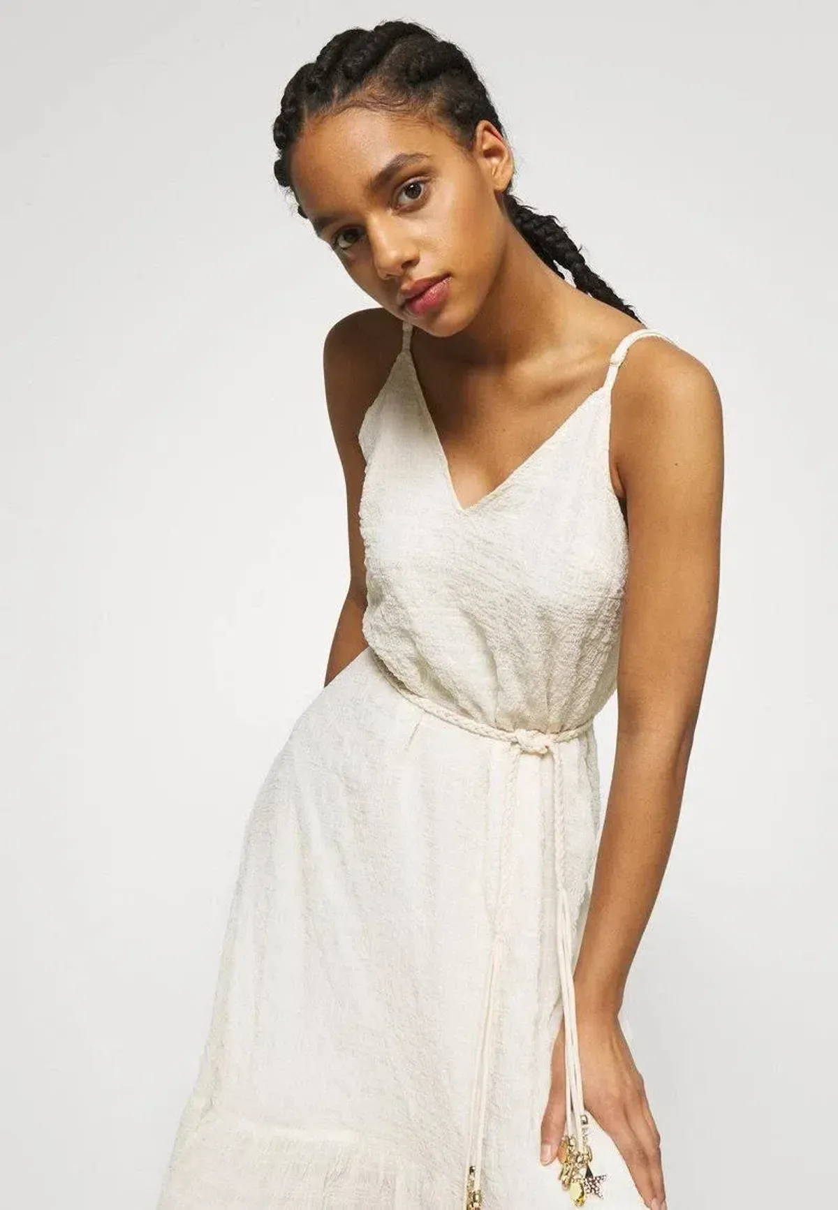 Maje Rolio Strappy Woven Maxi Dress Ecru Cream Size 34 / AU 6 - Image 6