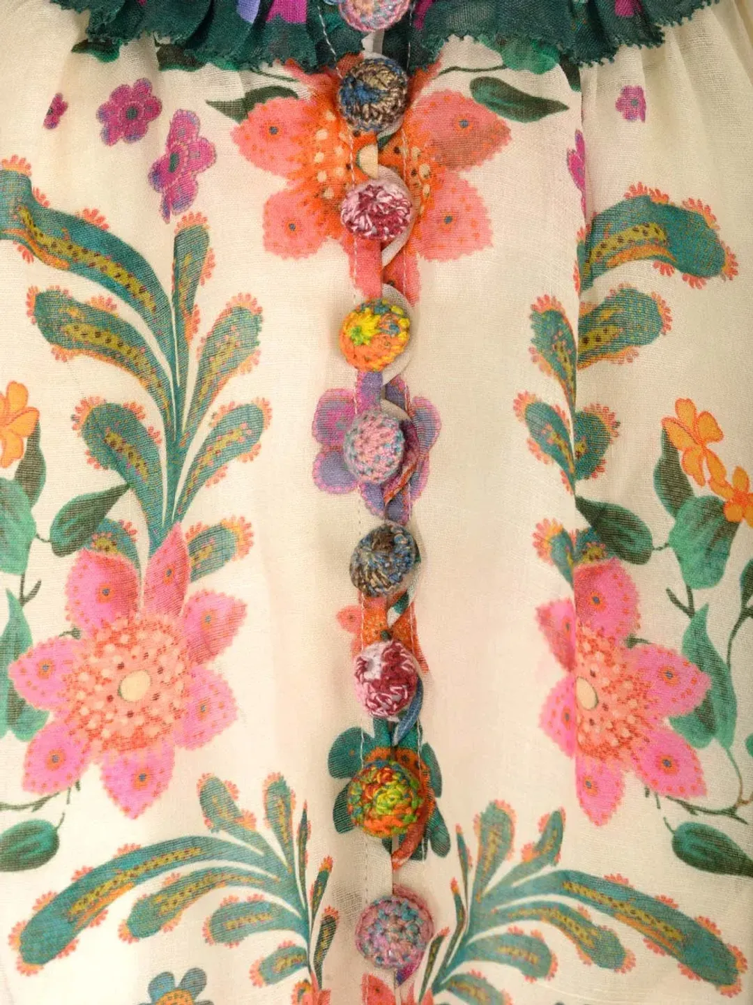 Zimmermann Ginger Swing Maxi Dress Cream Multi Size 3 / AU 14 for rent on The Volte - main image