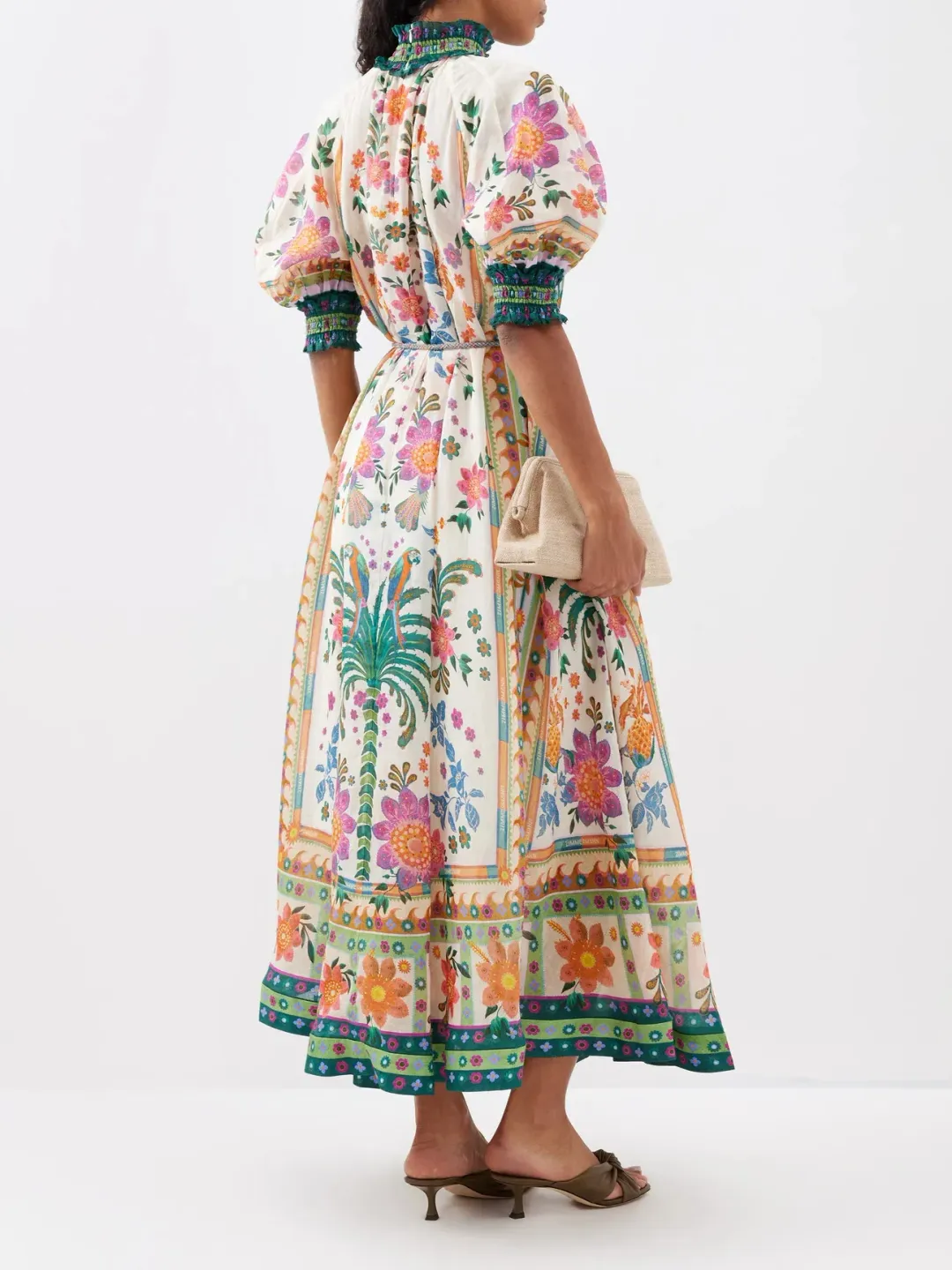 Zimmermann Ginger Swing Maxi Dress Cream Multi Size 3 / AU 14 for rent on The Volte - main image