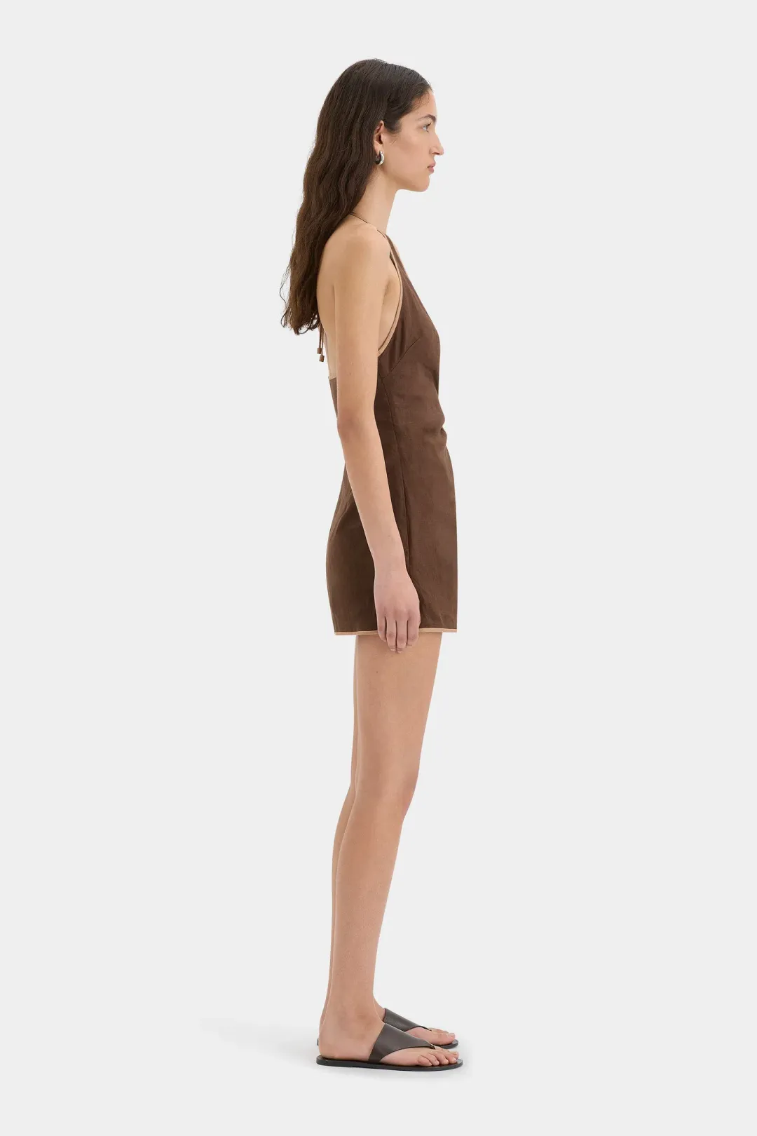 Sir the Label Affogato Twist Mini Dress Chocolate Brown Size 2 / AU 10 for rent on The Volte - main image