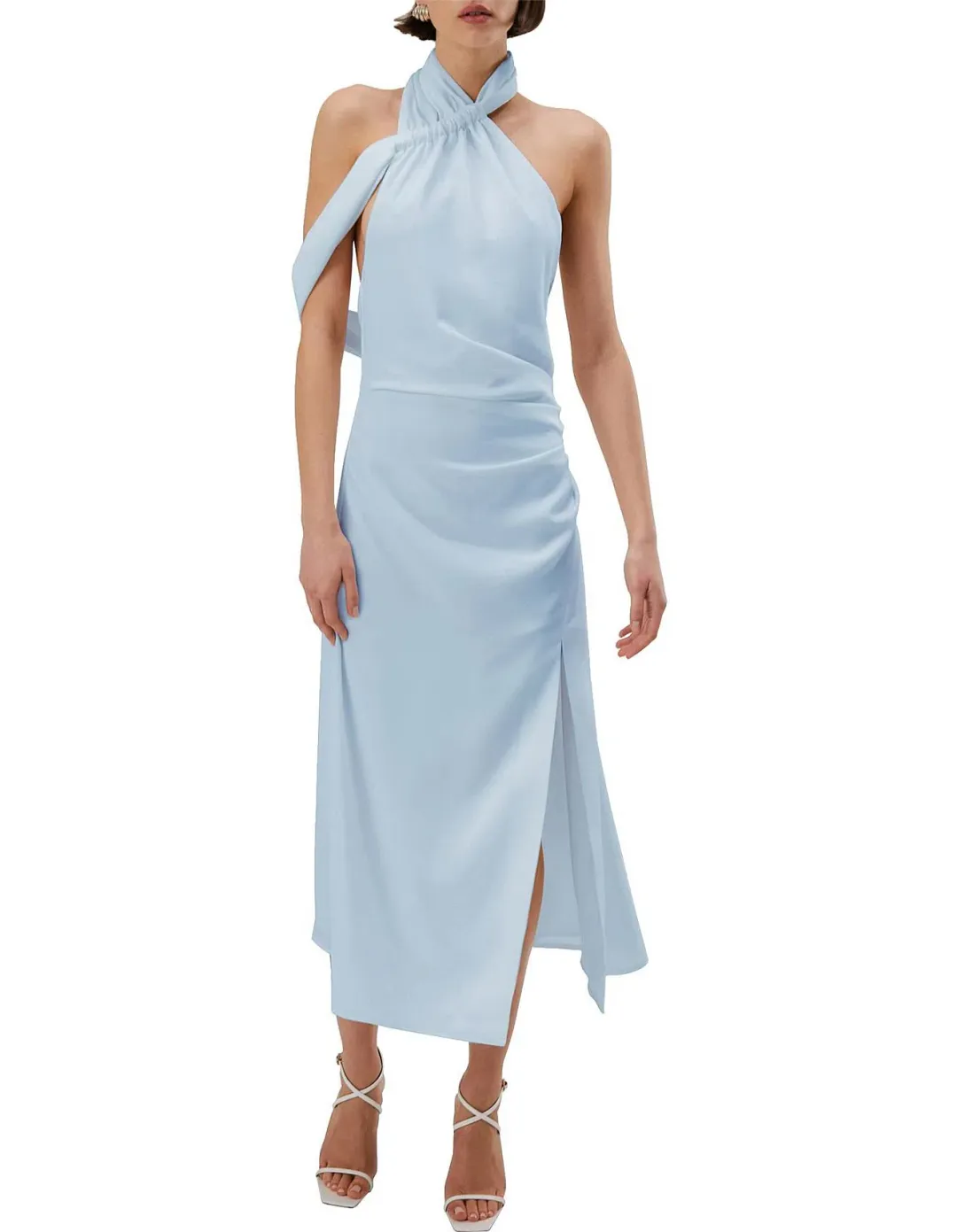 MISHA Della Midi Dress Sky Blue Size 6/XS for rent on The Volte - main image