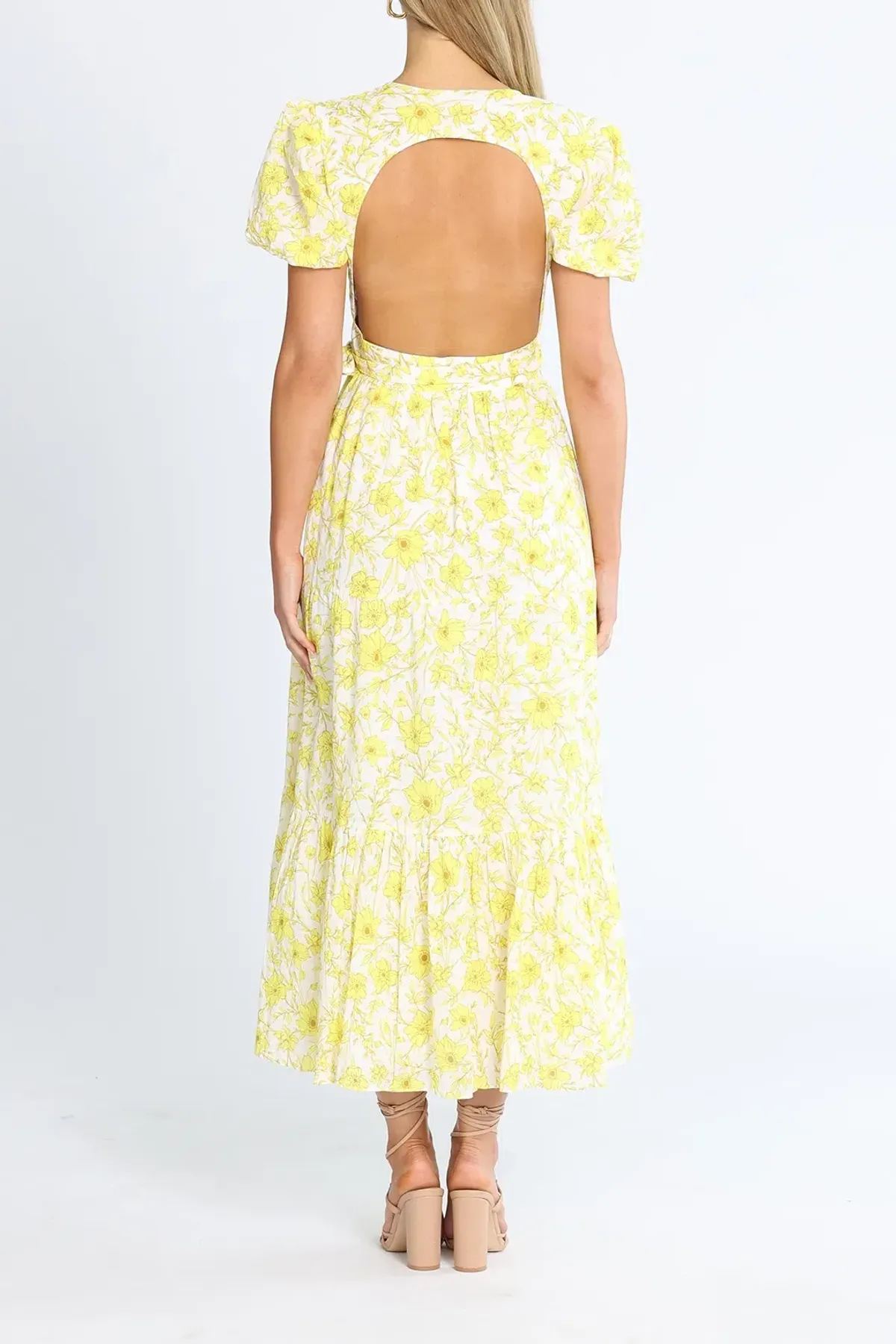 Talulah Jasmine Midi Dress in Yellow Size 14 - Image 3